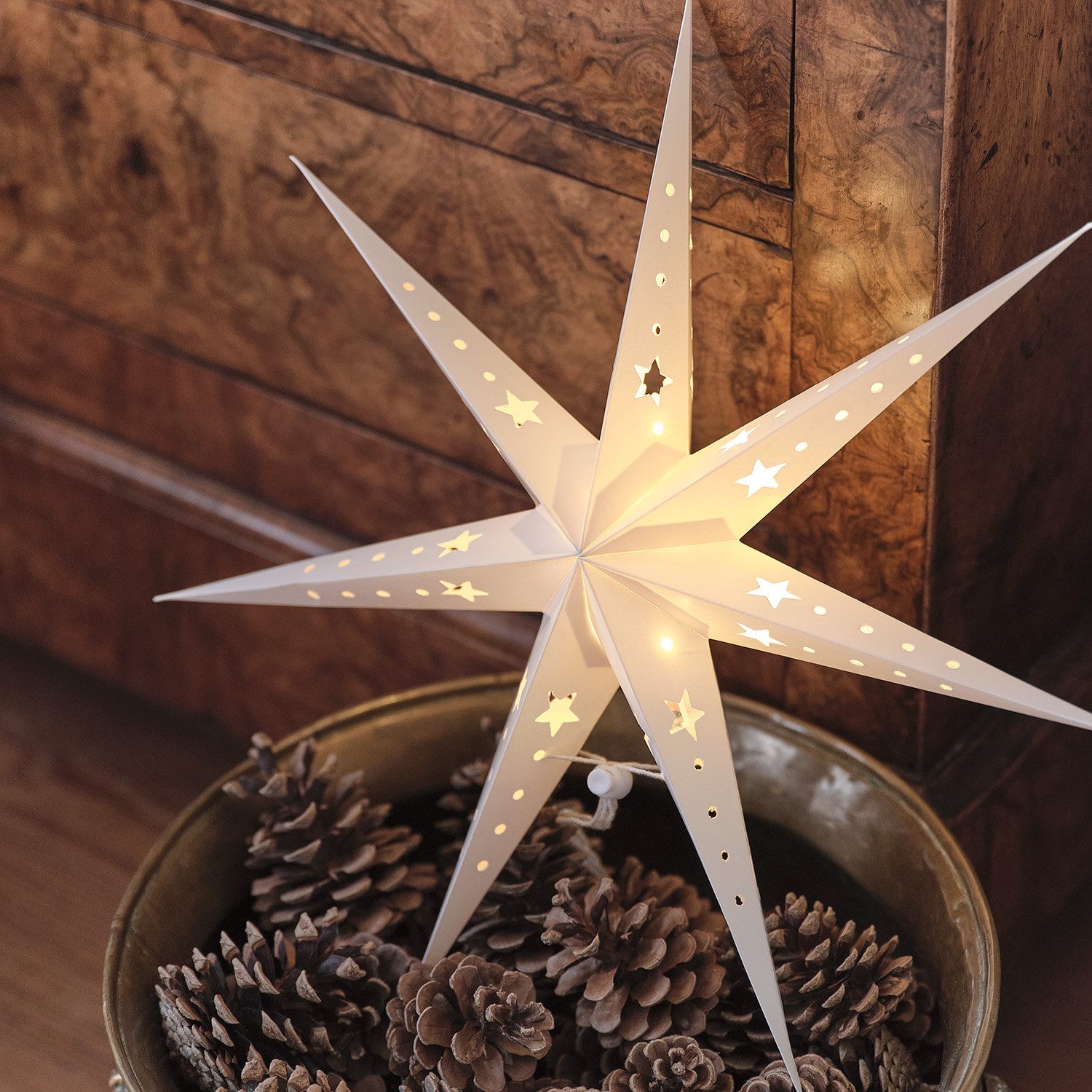 Lights4fun LED Stern LED Sterne Trio aus Papier, LED wechselbar
