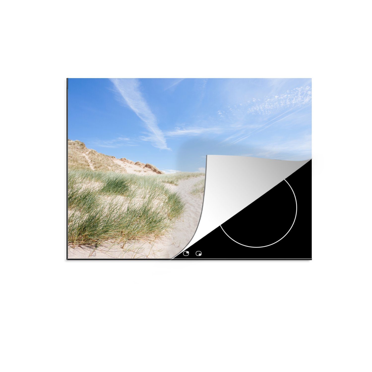 MuchoWow Herdblende-/Abdeckplatte Strand - Düne für tlg), Gras, cm, küche, 59x52 Vinyl, die - (1 Induktionsmatte Ceranfeldabdeckung