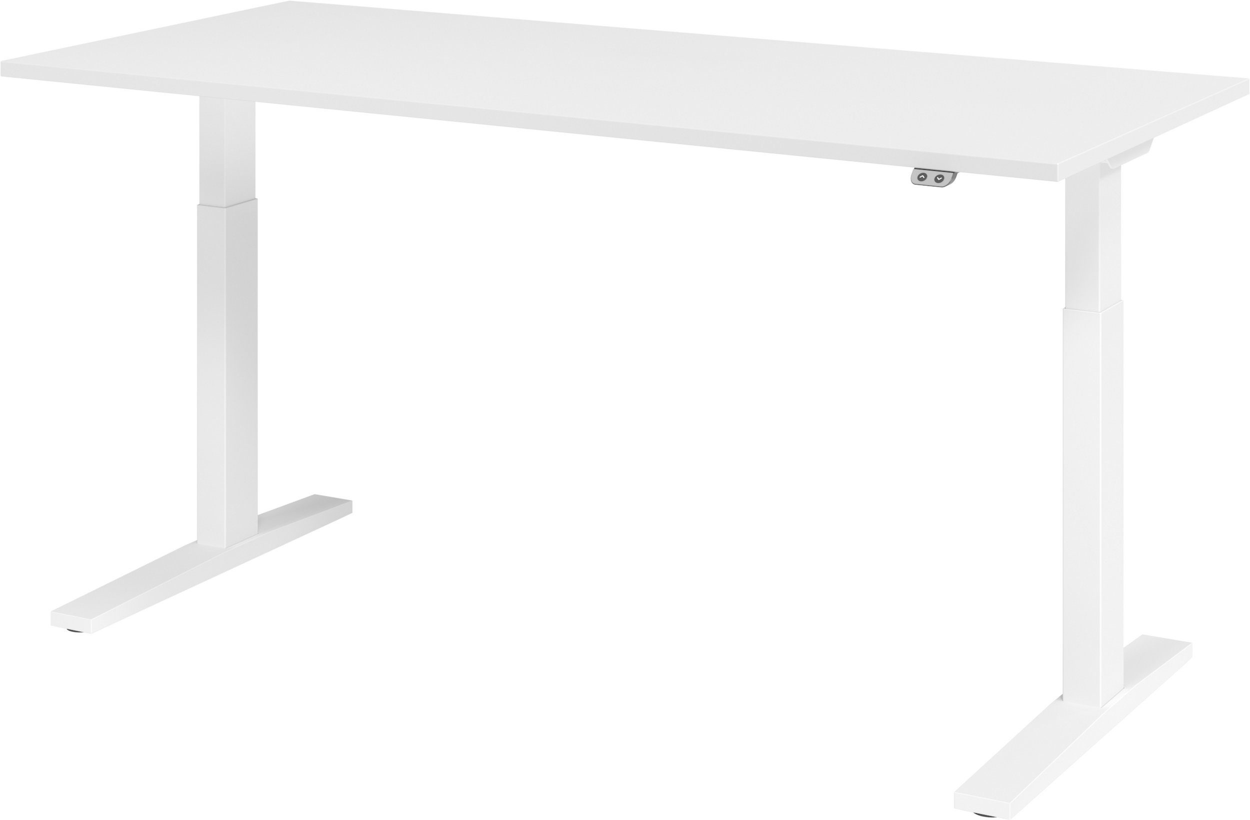 bümö Schreibtisch Schreibtisch elektrisch XMKA, - 80 Gestell: x 180 Weiß Weiß Dekor: Weiß Rechteck: cm Weiß - 