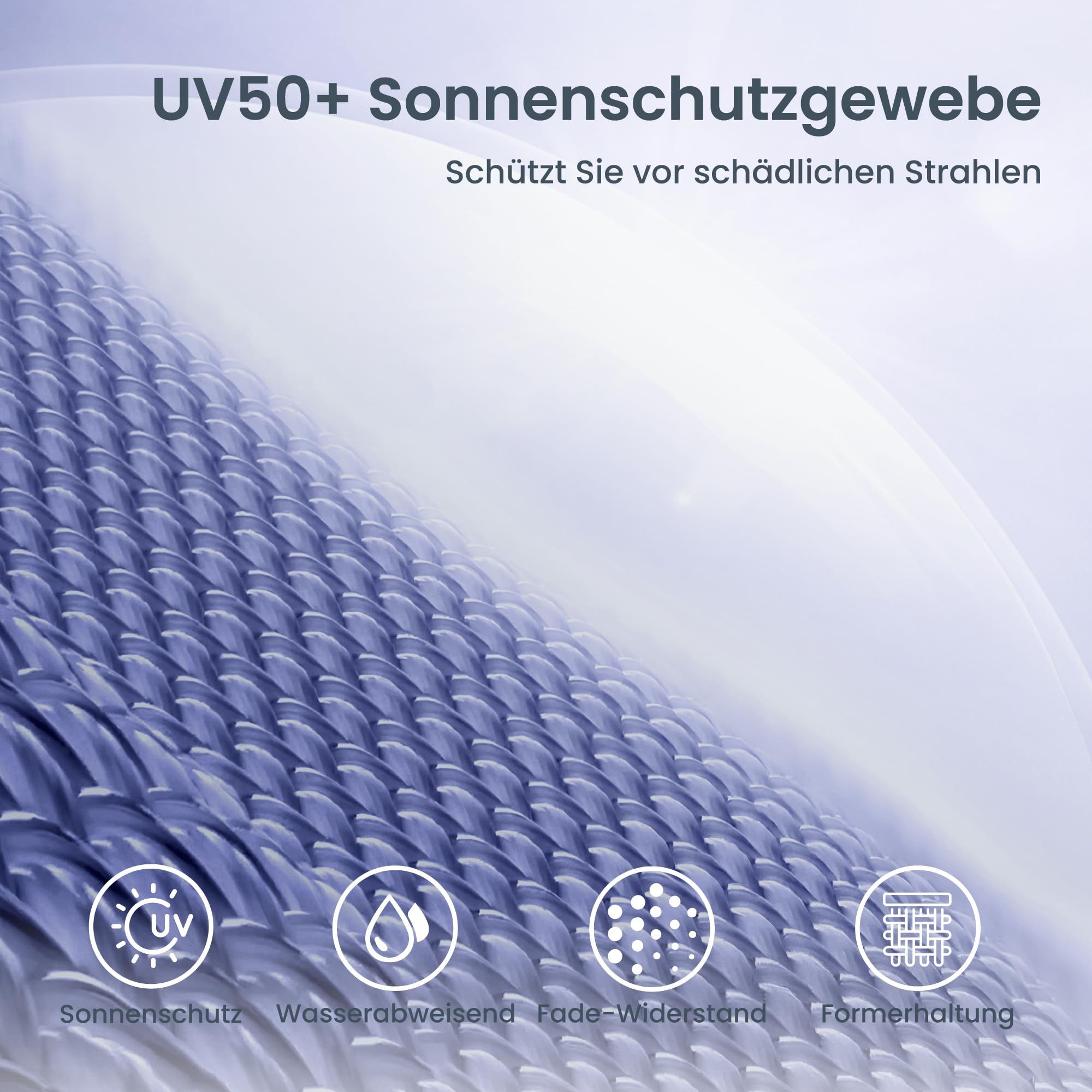 PHI VILLA Sonnenschirm, ideal für Strand- und Gartenaktivitäten, Stabiler Sonnenschirme für Sand mit Neigepfosten UV-Schutz 50+