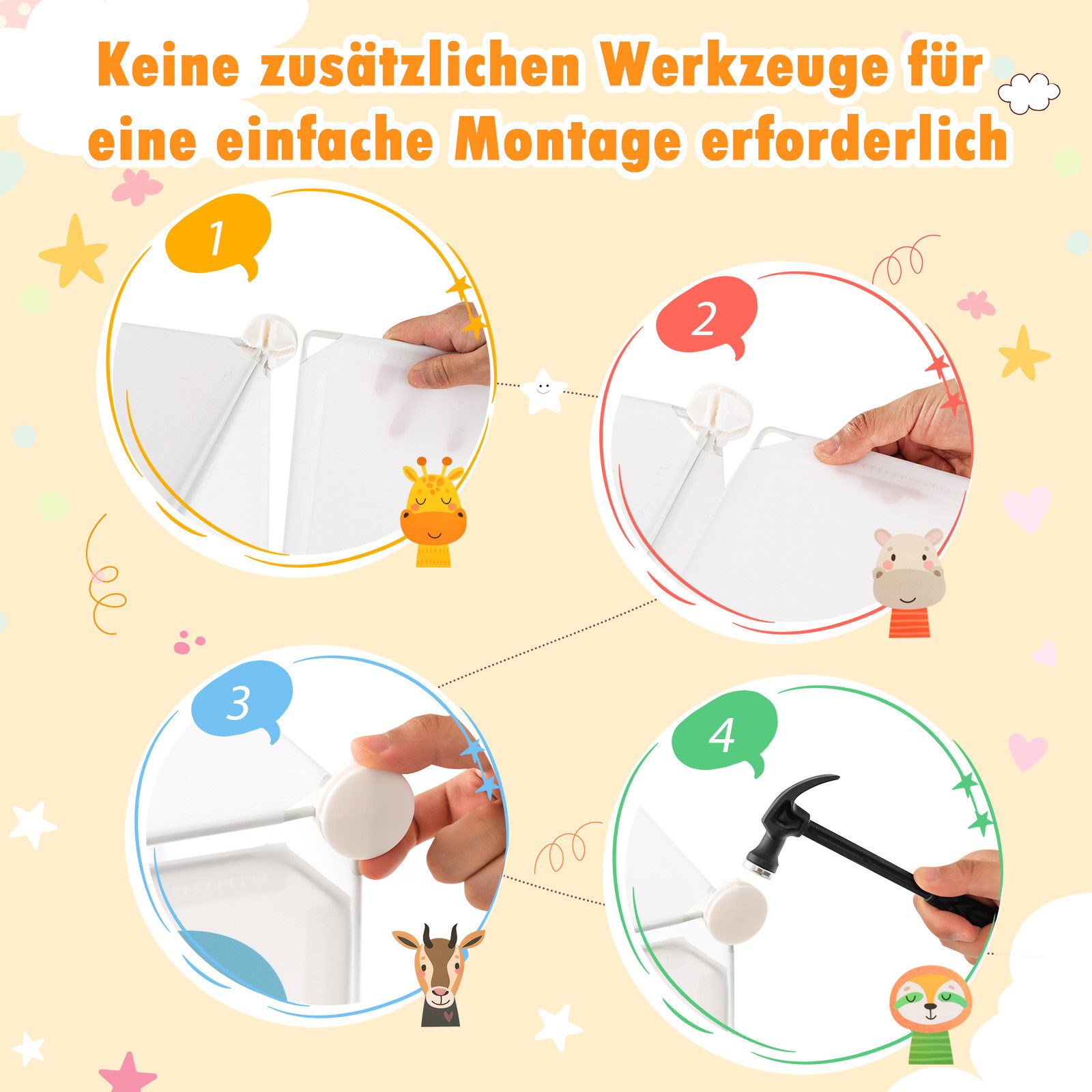 KOMFOTTEU Kleiderständer, Kinderregal Kleiderschrank mit 8 Würfeln