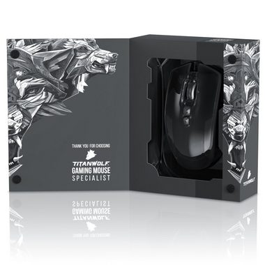 Titanwolf Gaming-Maus (kabelgebunden, USB, Specialist USB Gaming Laser Maus mit 10800 dpi RGB LEDs / Gewichts-Feinjustierung)