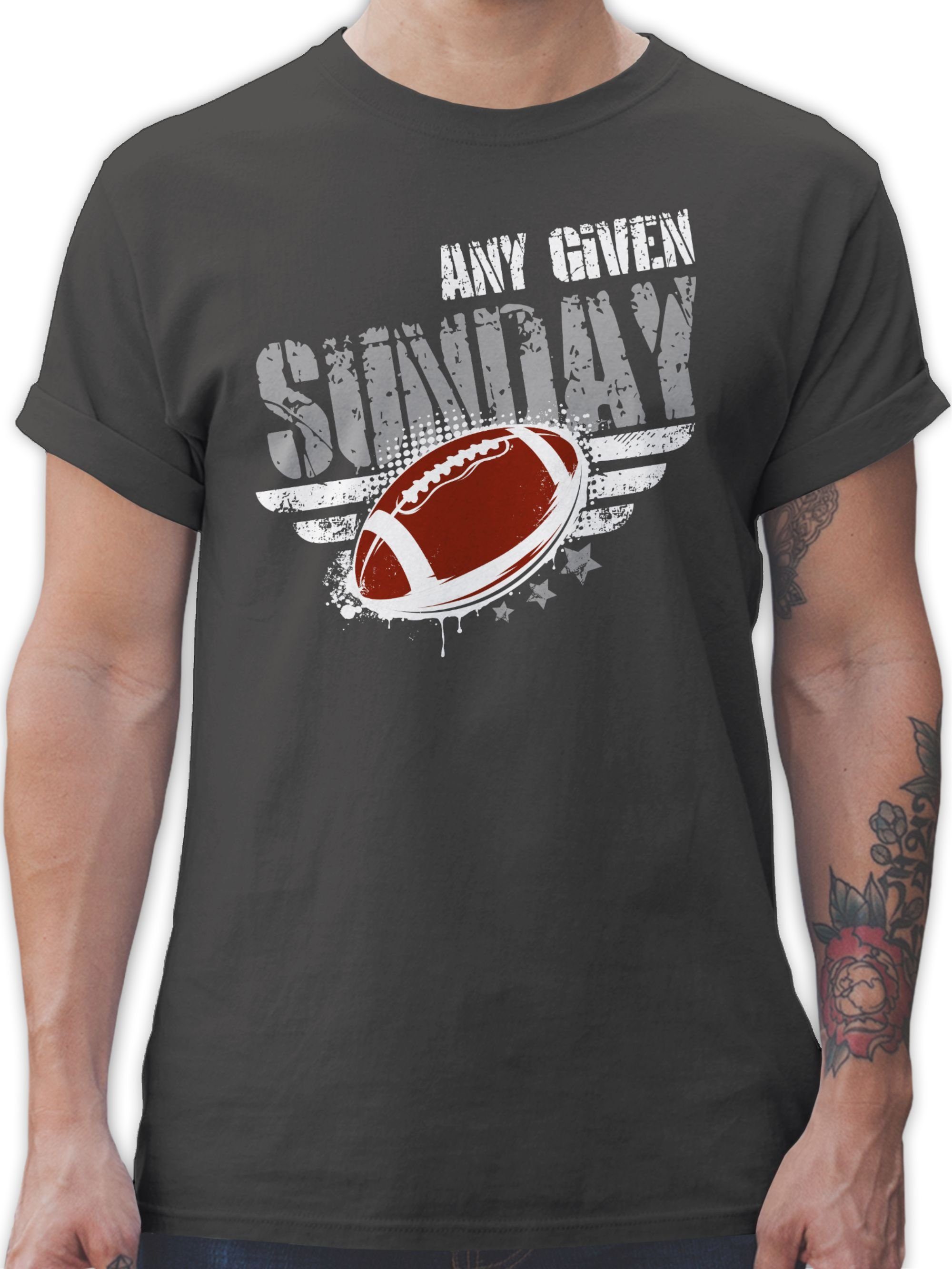 T-Shirt Shirtracer Sunday Football 3 Any Football Dunkelgrau NFL Given American