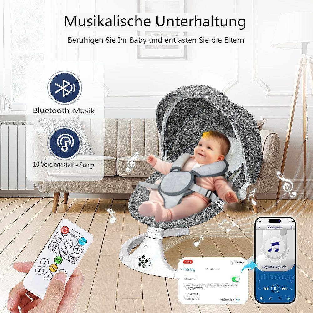 Insma Babyschaukel 5 Gang Elektrische bluetooth-Babywippe, mit 10 Liedern u günstig online kaufen