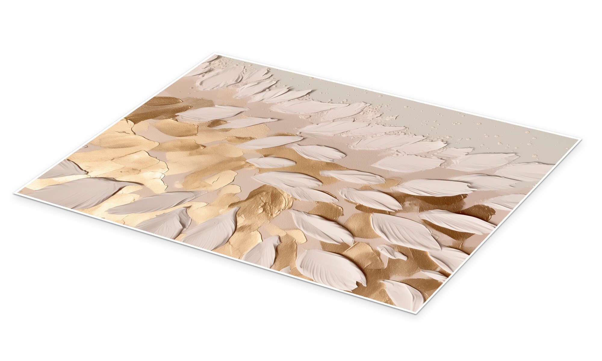 Posterlounge Wandbild Halo Feathers in Gold I, Bella Eve, erhältlich als Poster, Leinwandbild, Wandsticker oder Acrylglasbild