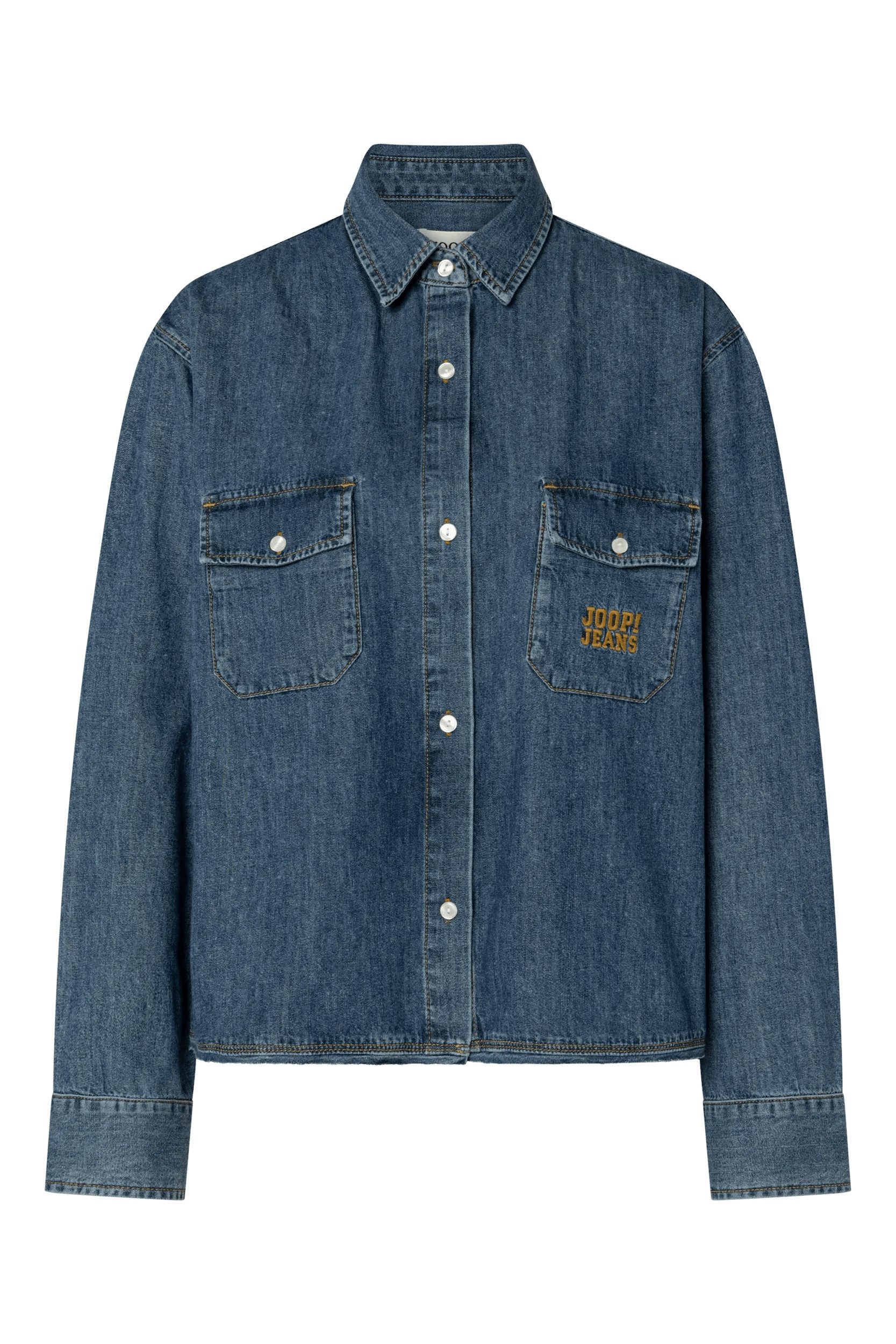 JOOP! Jeansbluse Ude Regular fit mit Hemdkragen und Rückenfalte