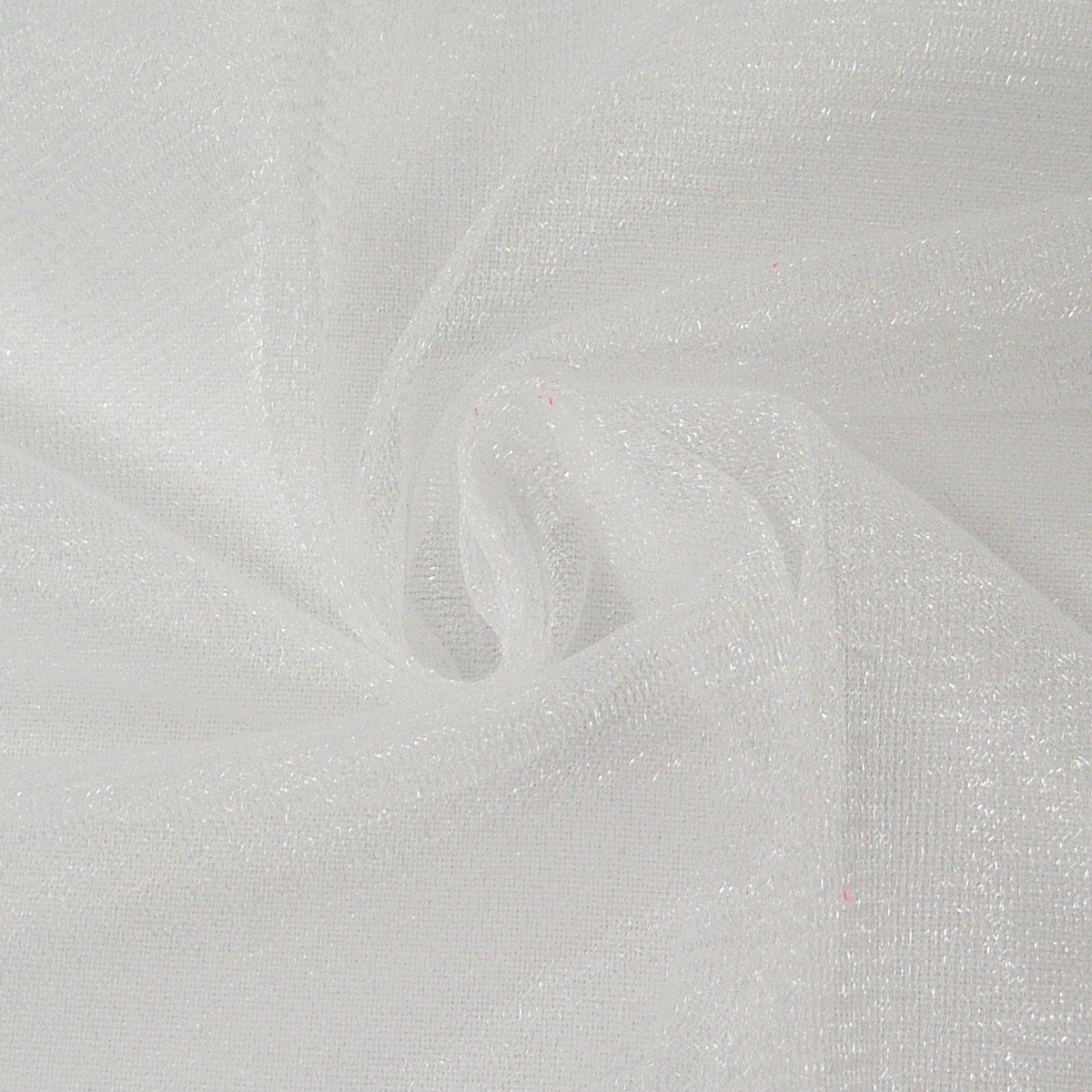 SCHÖNER LEBEN. Stoff Tüll Meterware weich Schimmer weiß 150cm, pflegeleicht