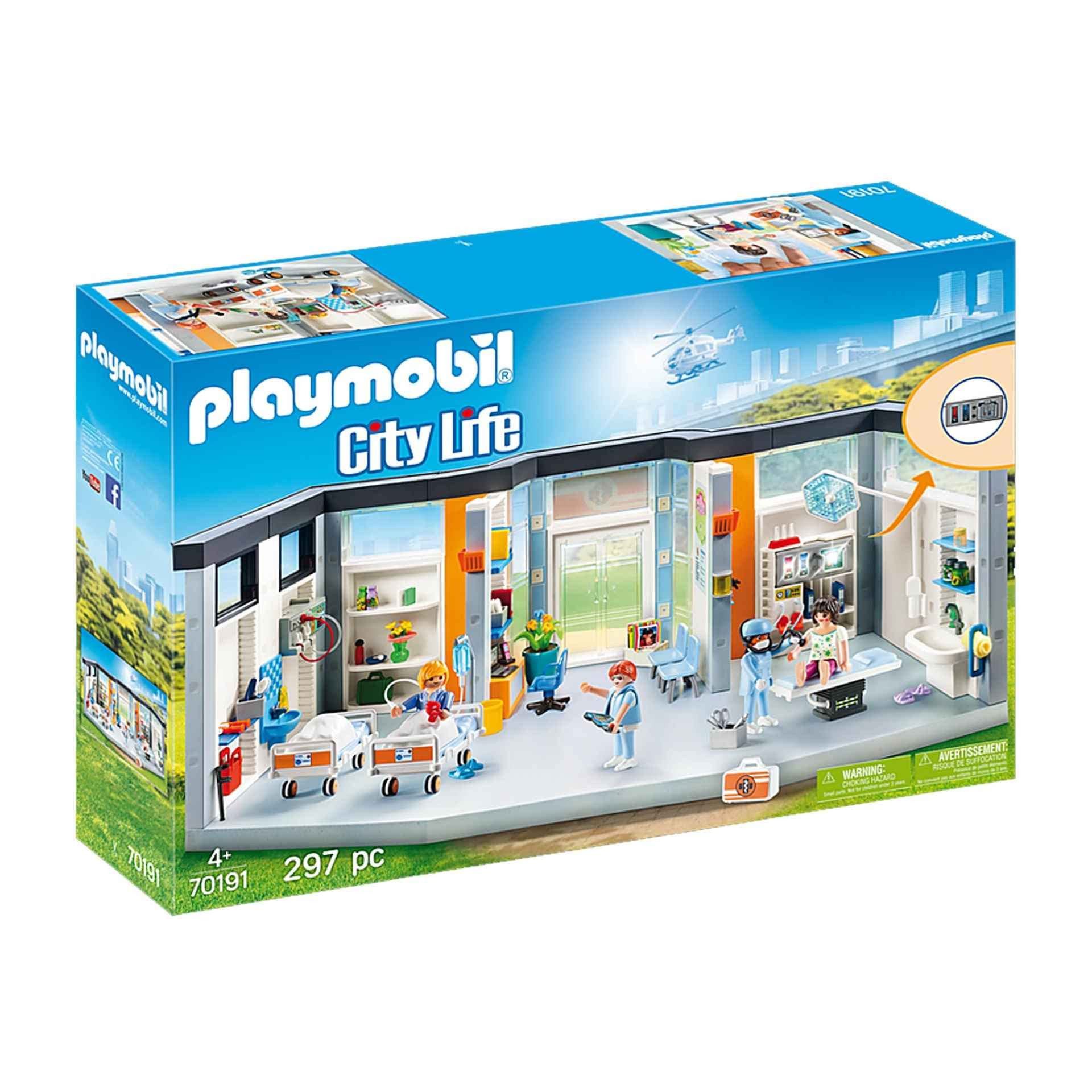 Playmobil® Spielwelt City Life Krankenhaus mit Einrichtung 70191, (297-tlg), PLAYMOBIL City Life Spielset