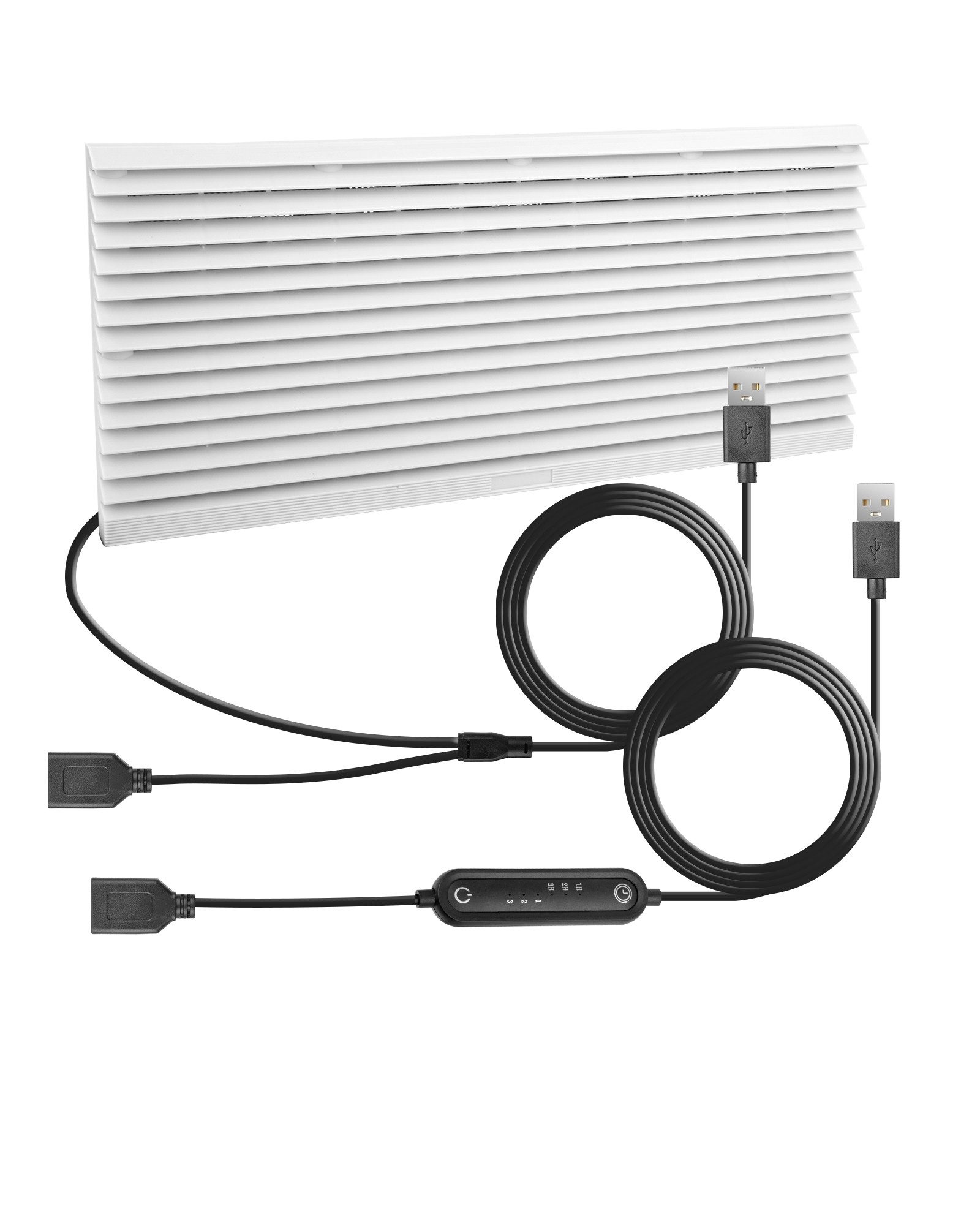 euroharry Kombigerät Luftreiniger, Ventilator und Heizlüfter USB 120mm Lüftungsventilator, Timer 6 Geschwindigkeitsstufen