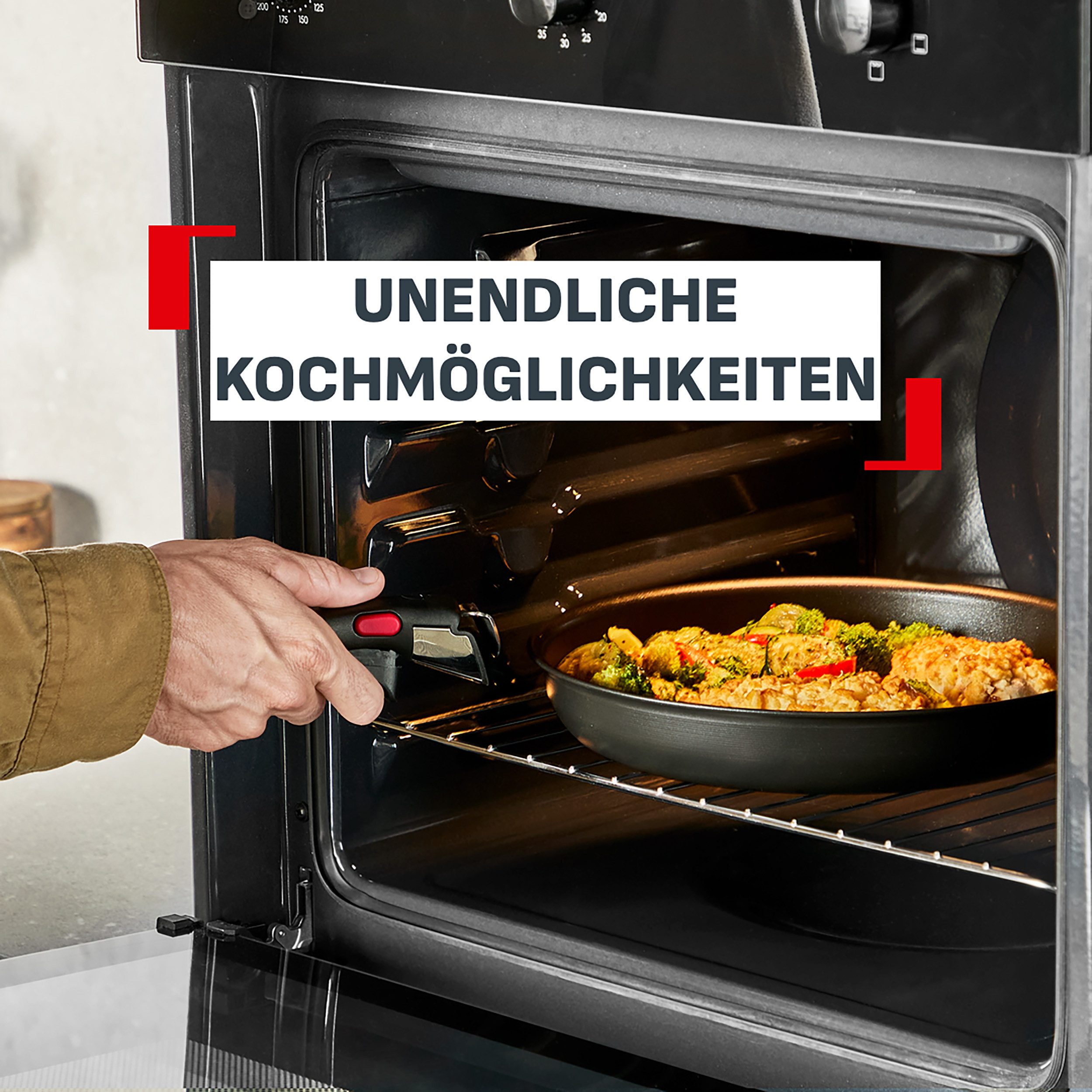 Tefal Bratpfanne Ingenio Excellence Fusion, Aluminium (1-tlg), abnehmbarer Ingenio-Griff, Thermo-Signal, stapelbar, Induktion – Bild 5 von 5