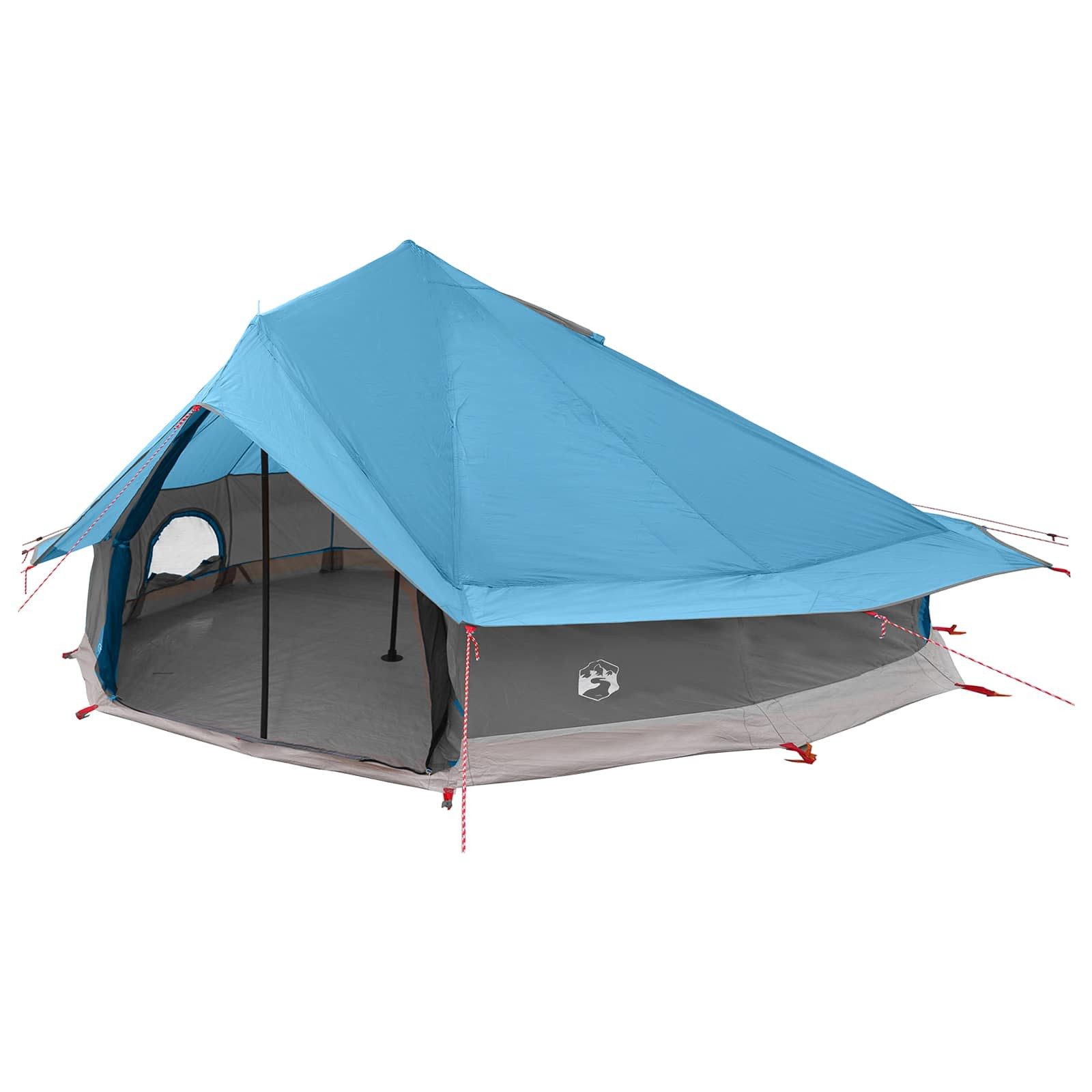 vidaXL Tipi-Zelt Tipi Zelt mit Dach Blau 800 x 800 x 430 cm Polyester und Stahl, (1 tlg)