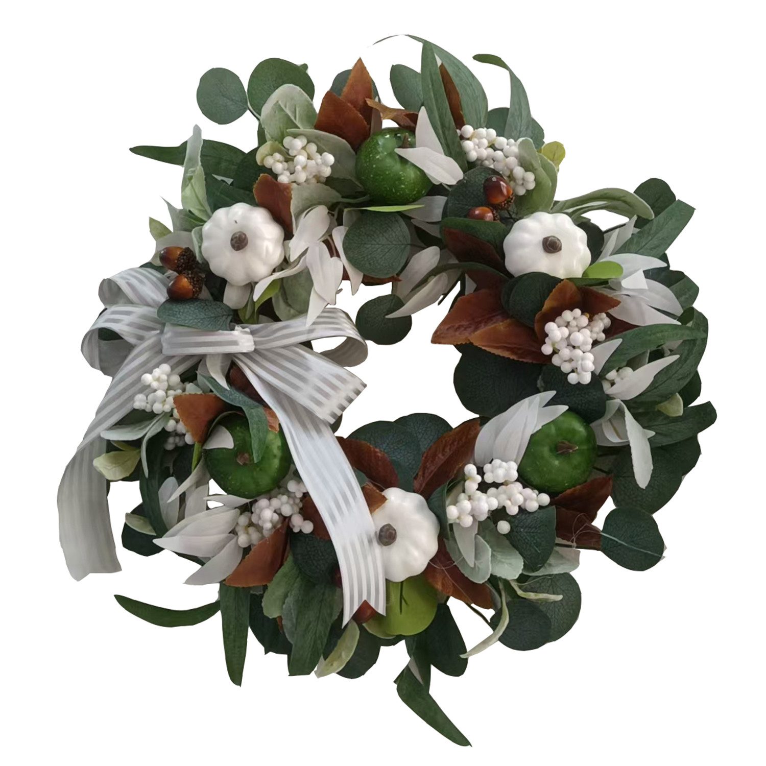 Kunstkranz Herbstkranz 45/50 cm mit Schleife & Kürbis – Große Türdeko, Coon günstig online kaufen