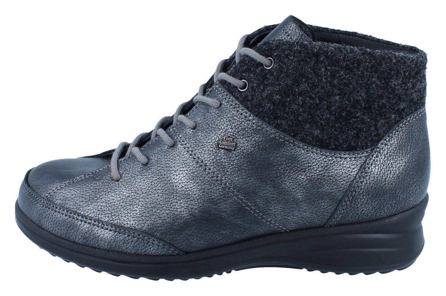 Finn Comfort FINN COMFORT Stiefel Galtür nerosilber/anthrazit Pony/Felt - Größe: Stiefel Wechselfußbett