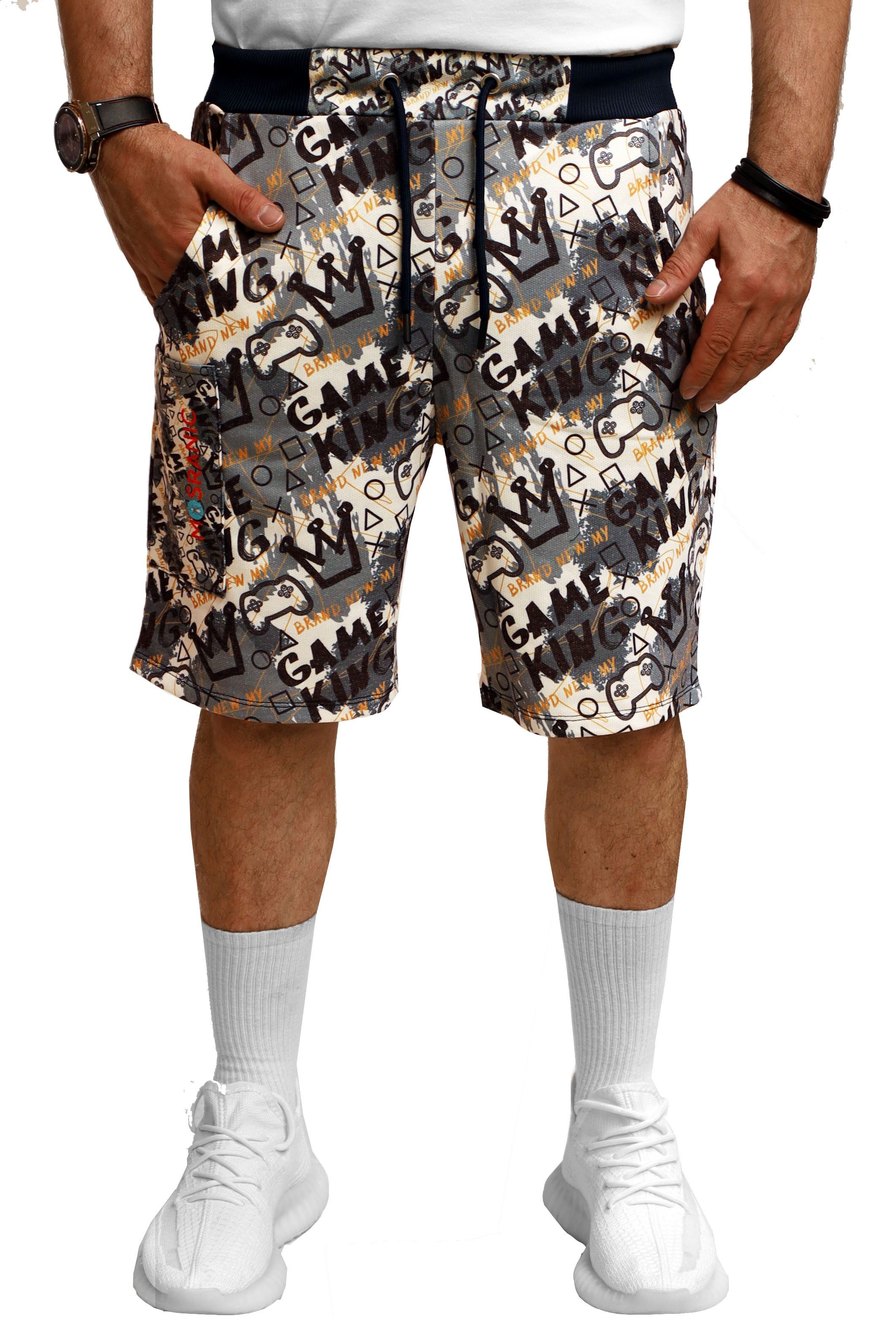Shorts Herren Short kurze Hose Sommer Bermuda mit Print Gamer Game