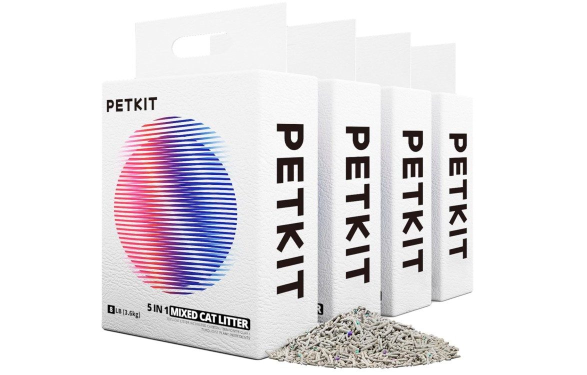 Katzentoilette Zubehör-PETKIT 5-in-1 gemischtes Katzenstreu, 4 Stück