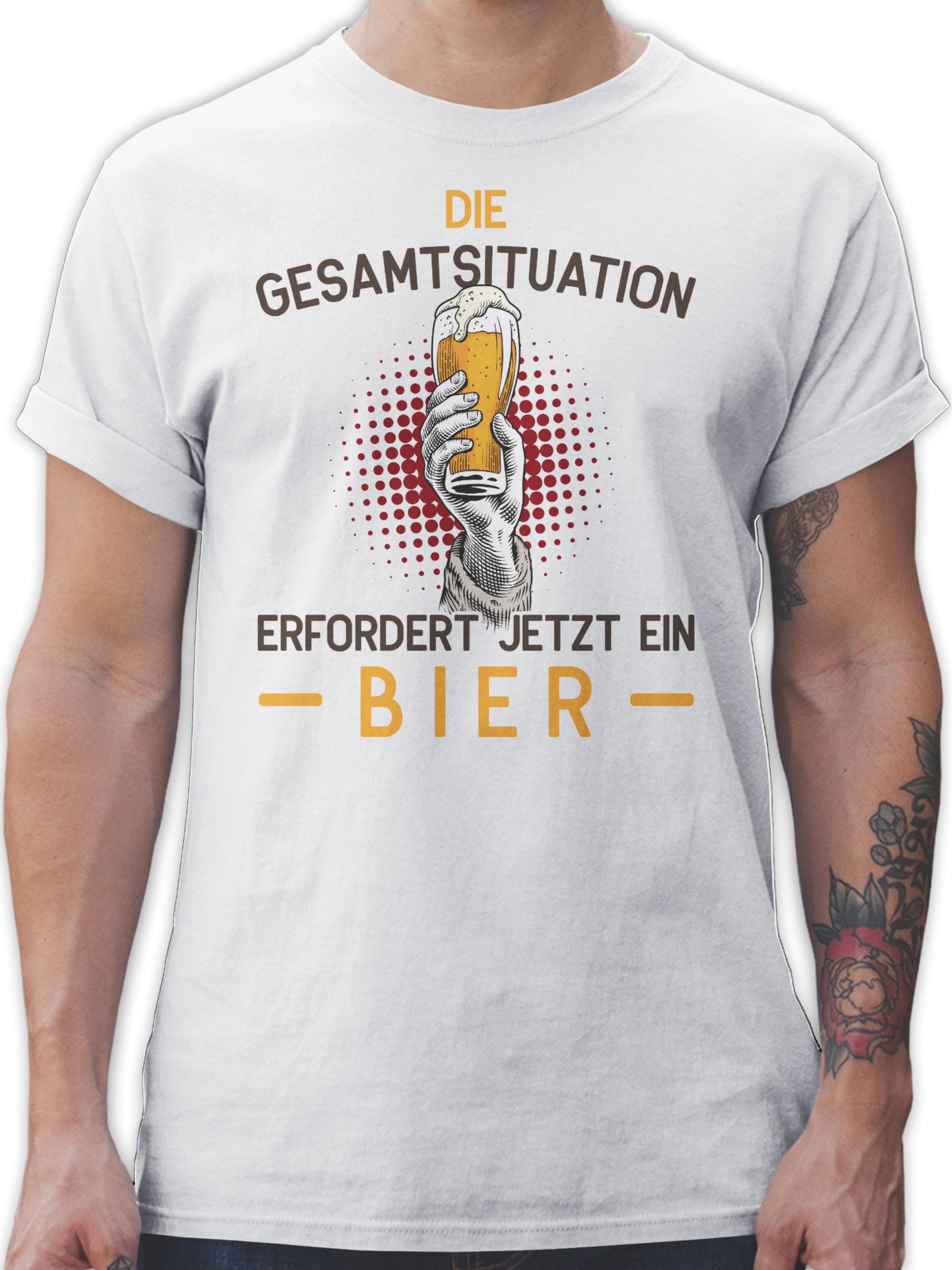 T-Shirt Die Gesamtsituation erfordert jetzt ein Bier - Geschenk Lustig Vaterta