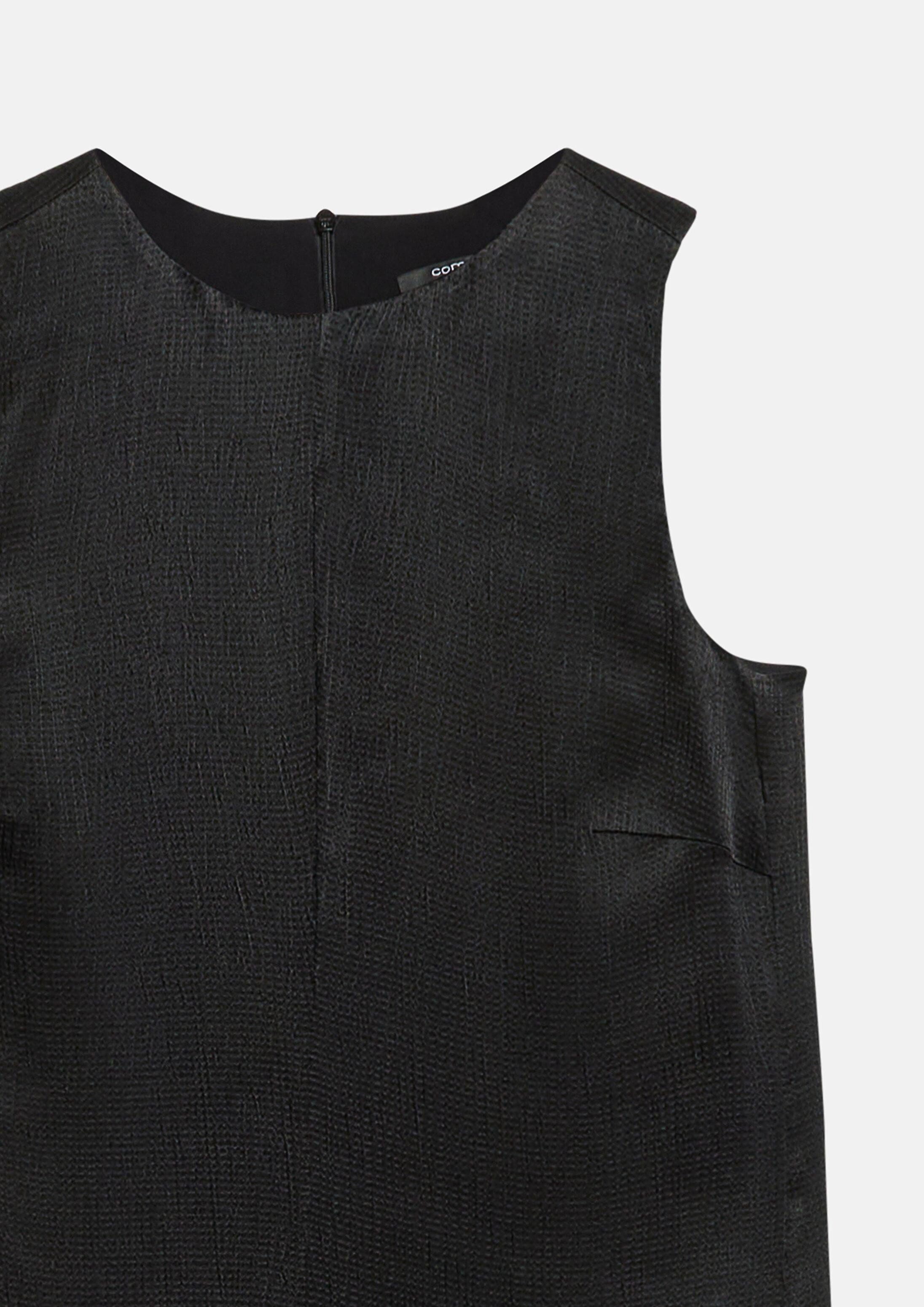 comma Maxikleid Kleid Kleid mit Crépestruktur und Schlitzen