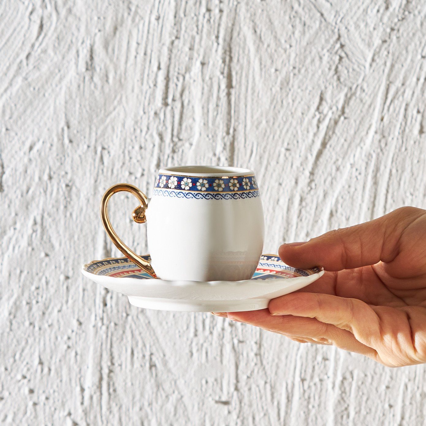 Karaca Teeservice Karaca Söğüt Kaffeetassen Mokkatasse Set, 6 Personen, 90 ml