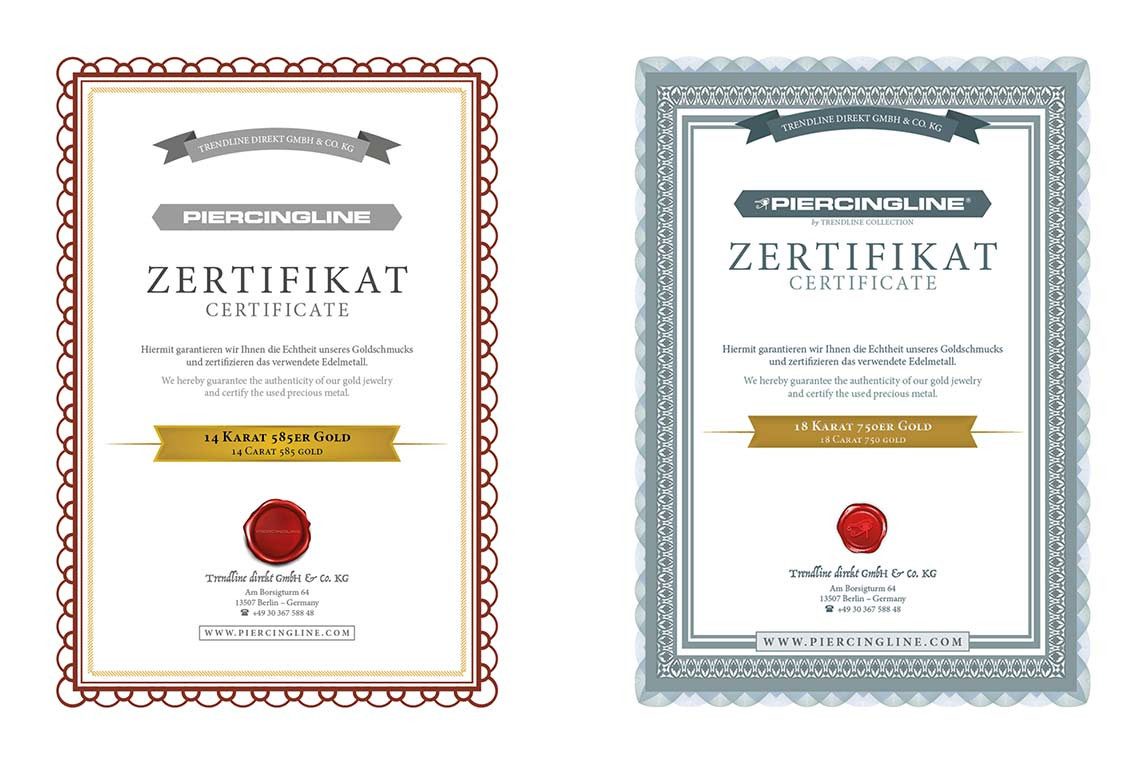PIERCINGLINE Piercing-Set 14/18 Karat Gold Segmentring günstig online kaufen