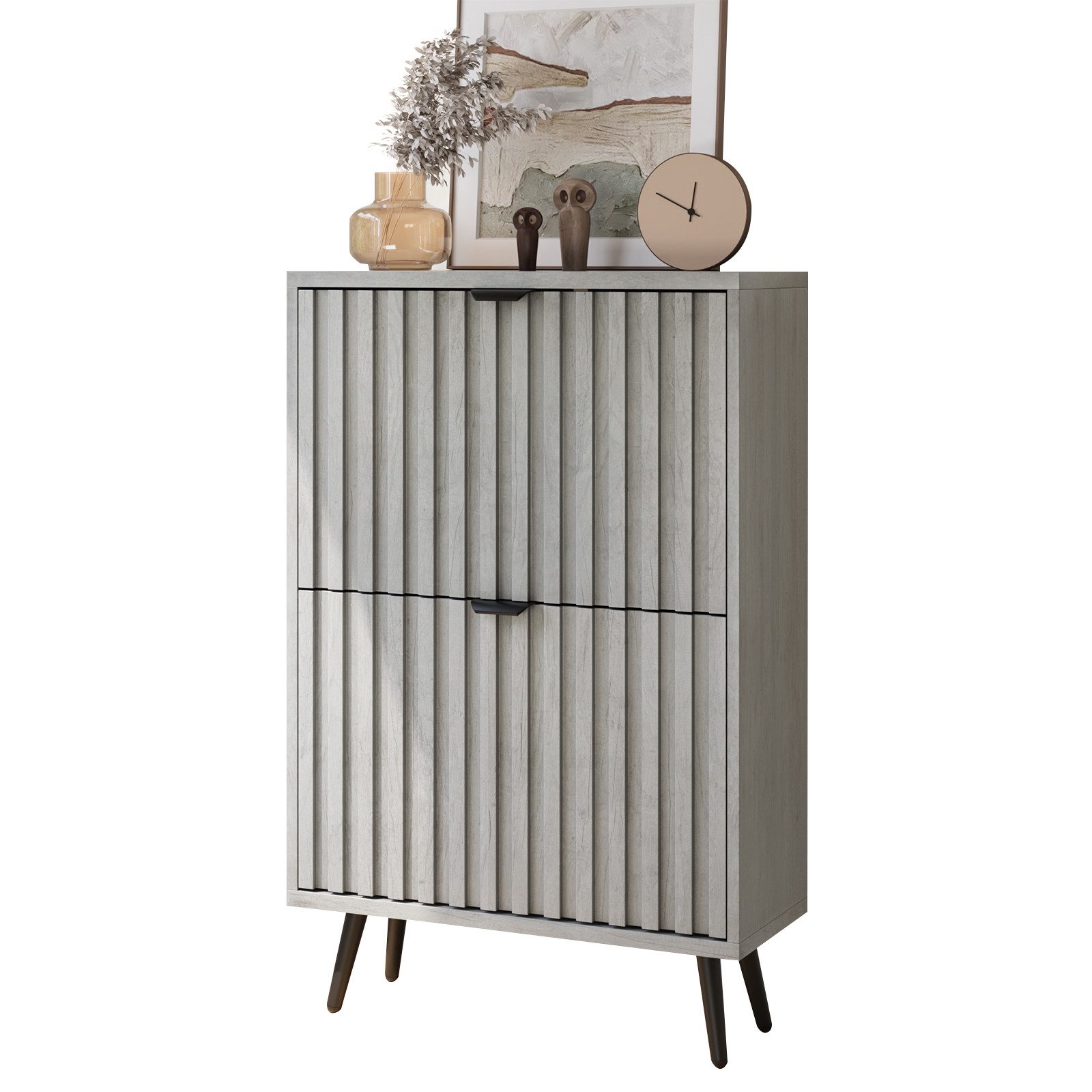 Yorbay Schuhschrank mit Klapptüren (60x24x94 cm) Schuhkipper, Kippsicherung günstig online kaufen