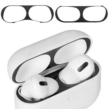 kwmobile Ersatzschutzkappen 2x Staubschutz Sticker für Apple Airpods Pro 2, 1-St., Metallstaub Schutz Aufkleber