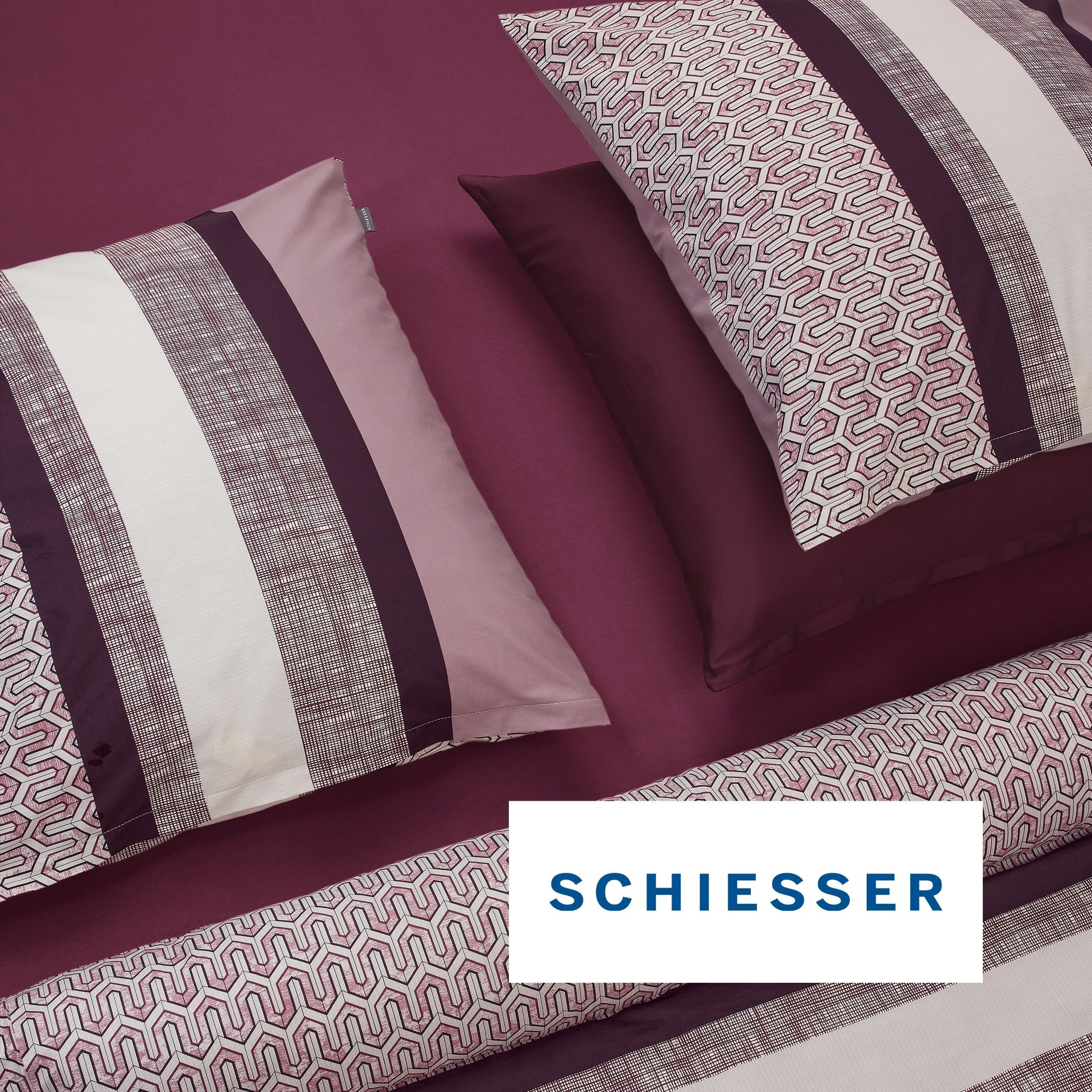 Schiesser Bettwäsche Siena aus weicher Baumwolle mit aufwendigem Muster, Renforcé, 2 teilig, OEKO-TEX® MADE IN GREEN – Bild 4 von 5