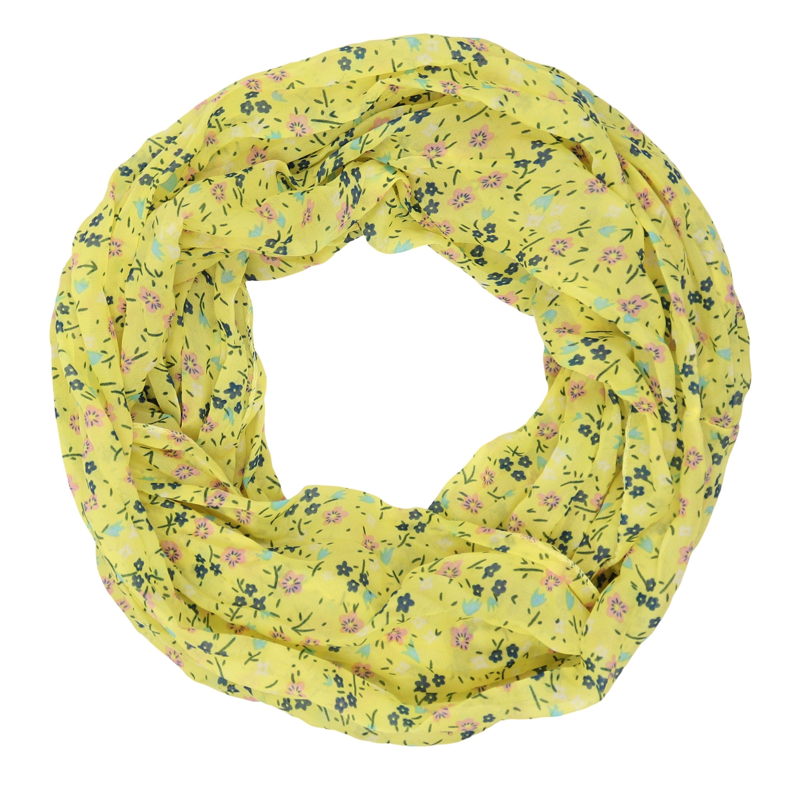 Loop Damen Schal mit Blümchen Muster ca. 45x78cm, Schlauchschal