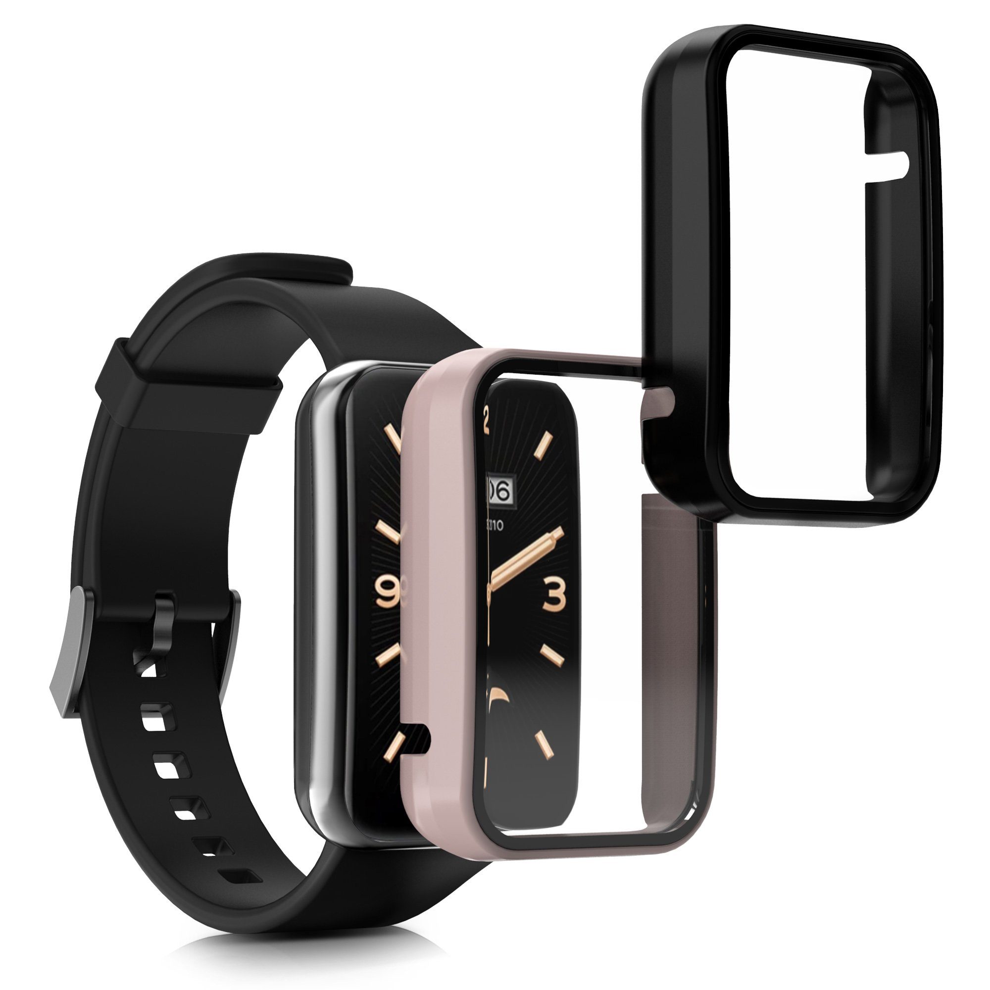 kwmobile Displayschutzfolie 2x Glas Hülle für Xiaomi Mi Band 7 Pro, 2 Stück, Schutzhülle Fullbody Fitnesstracker Case Set aus Glas
