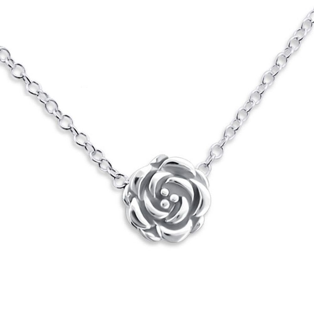 BUNGSA Ketten-Set Kette Rose aus 925 Silber Damen (1-tlg), Halskette Necklace