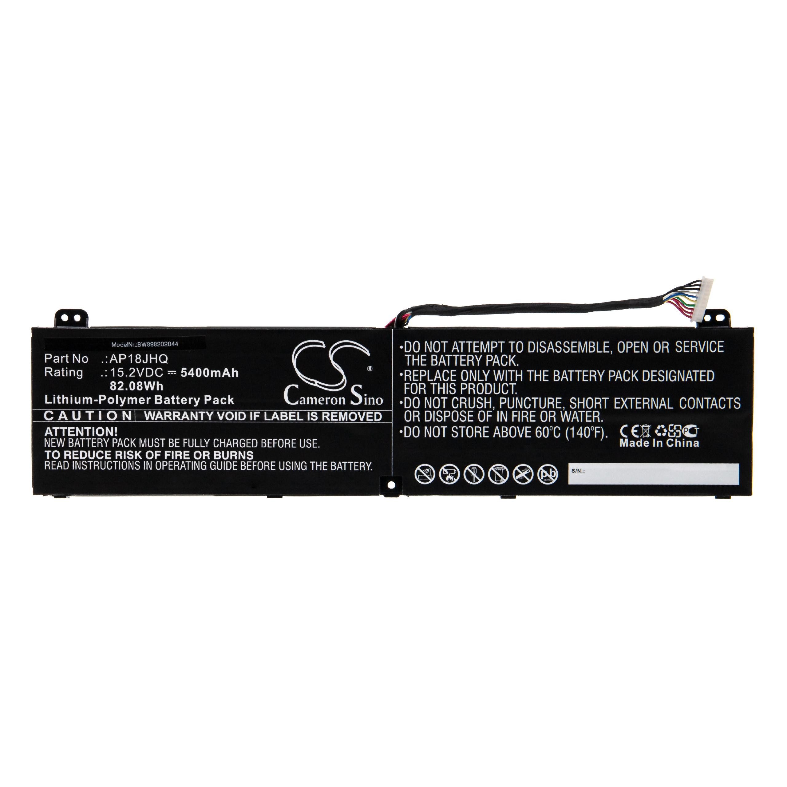 vhbw passend für Acer ConceptD 7 Pro CN715-71P-75G8, CN715-71P-76A3, Laptop-Akku 5400 mAh