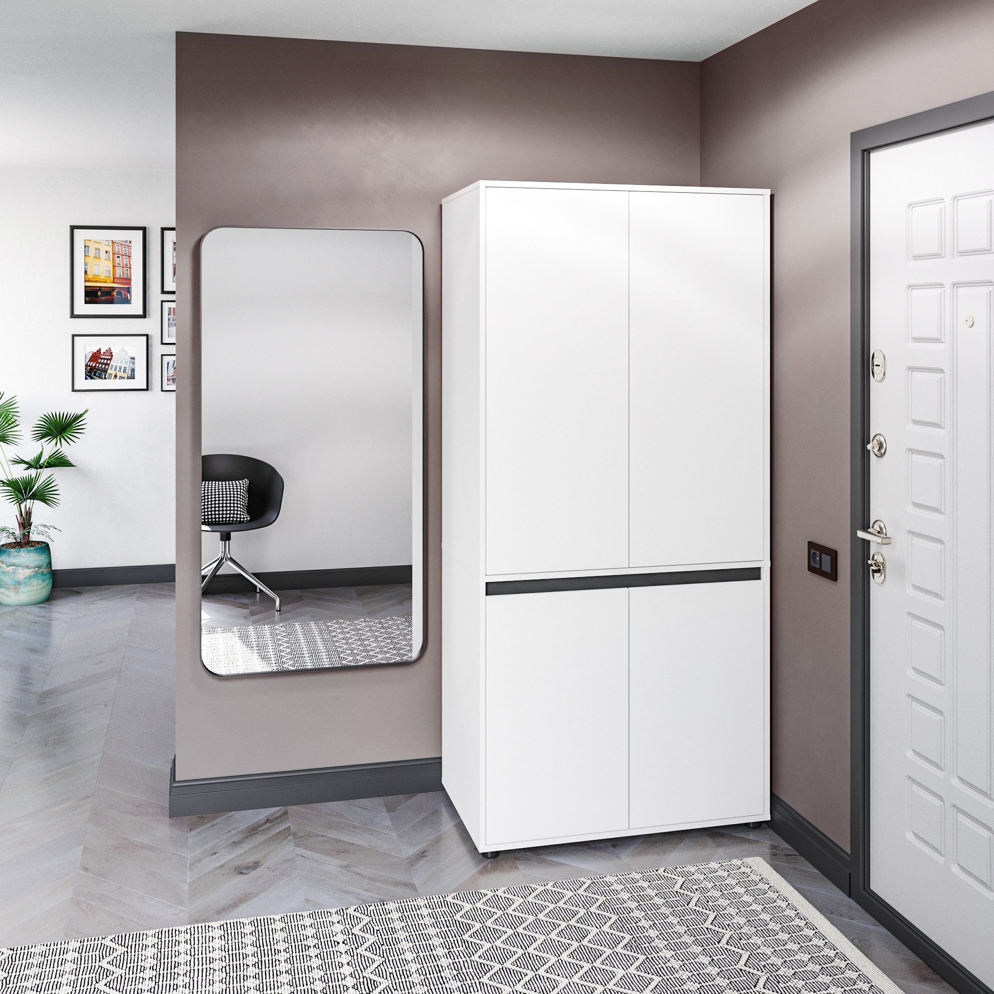 KOMTO Garderobenschrank CUBE 60-90 cm Mit Fächern Schubladen Kleiderschrank günstig online kaufen
