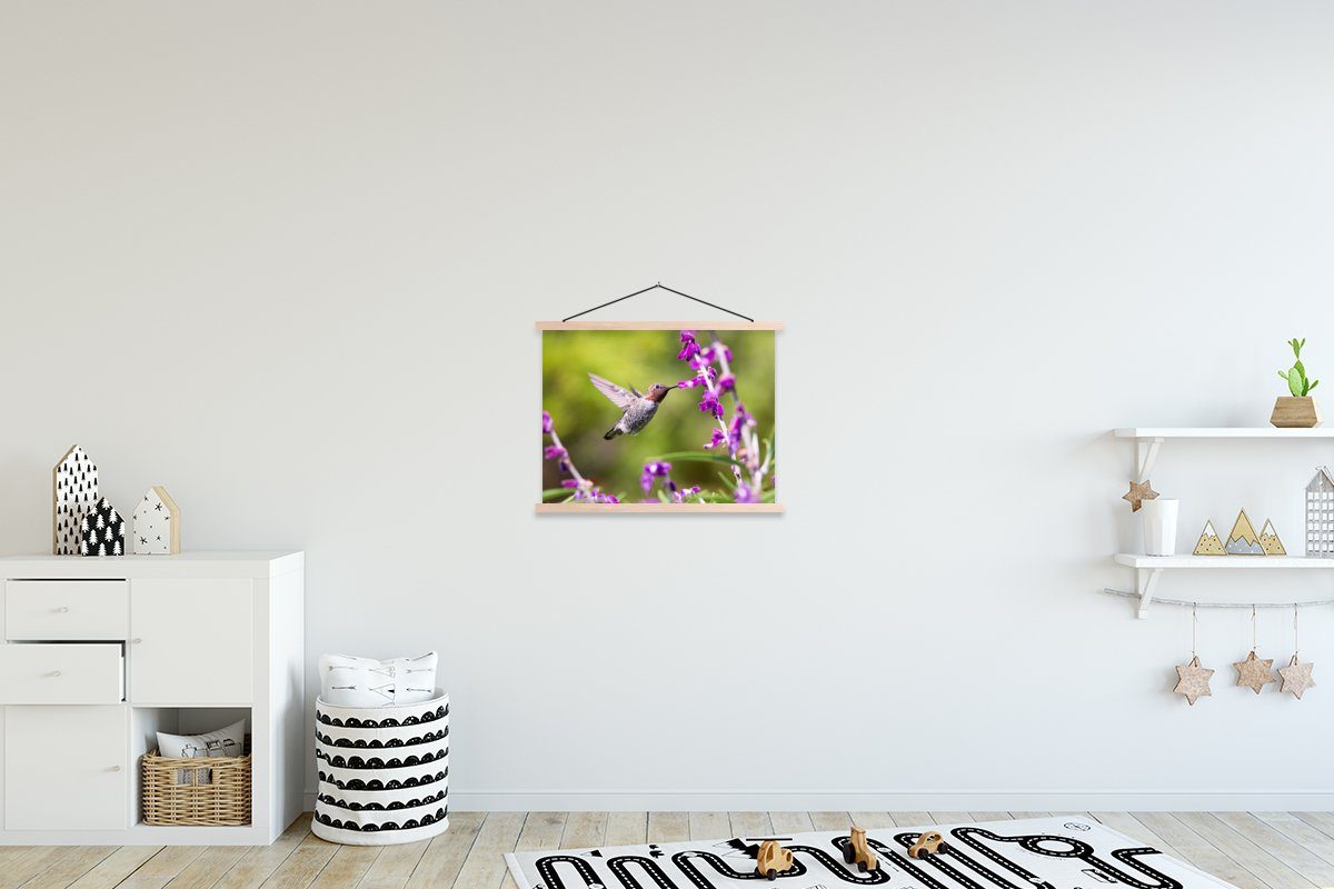Vogel Wohnzimmer, Textilposter Poster St), - Bilderleiste, Kolibri - für MuchoWow Natur, Posterleiste, (1 Magnetisch