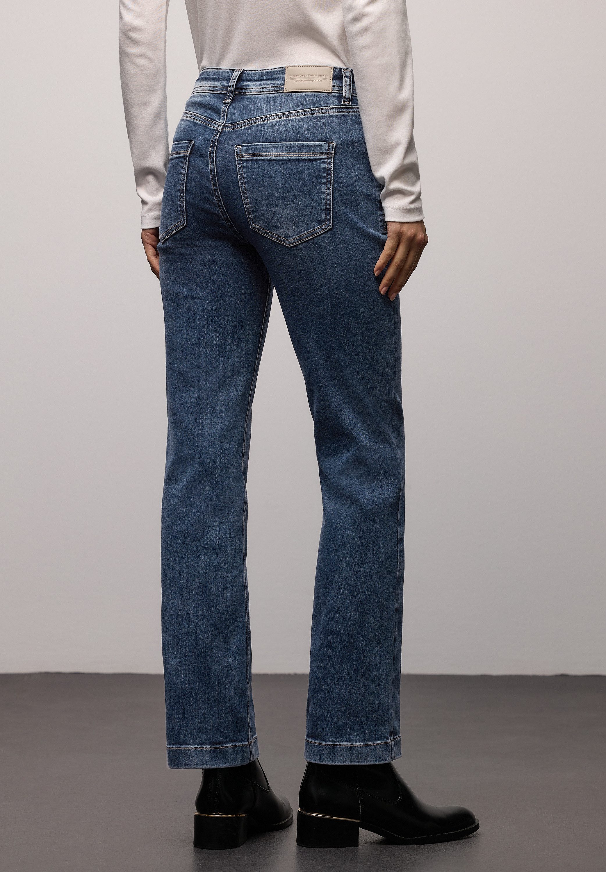 STREET ONE Bootcut-Jeans High Waist, Slim Fit günstig online kaufen