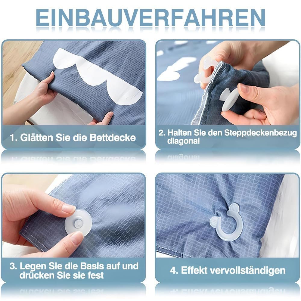 Matratzenkeil Bettdecken Clips 12er Set Bettbezug Fixierer gegen Verrutschen FOUORTUNATE-BEE, Deckenhalter Clips für Bettwäsche Vorhang Kürzen ohne Nähen – Bild 5 von 5