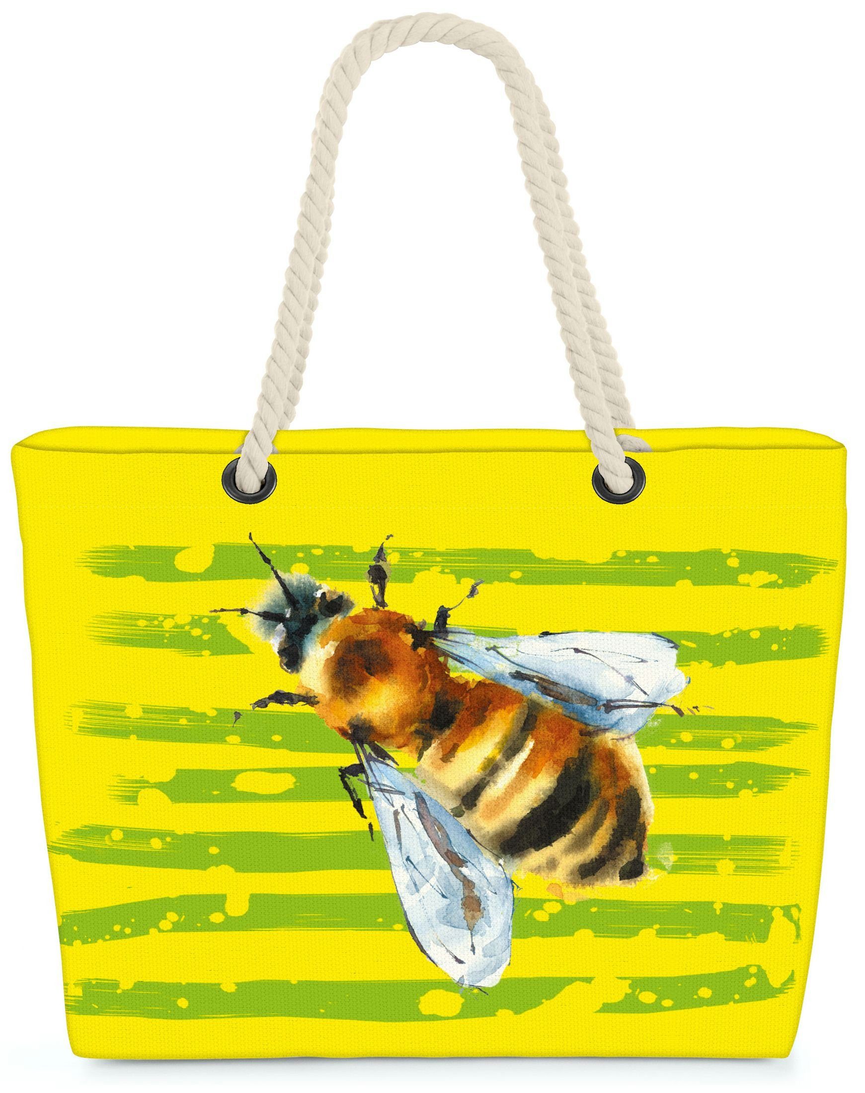 VOID Strandtasche (1-tlg), Biene Sommer Urlaub Insekten Picknick gelb | Strandtaschen