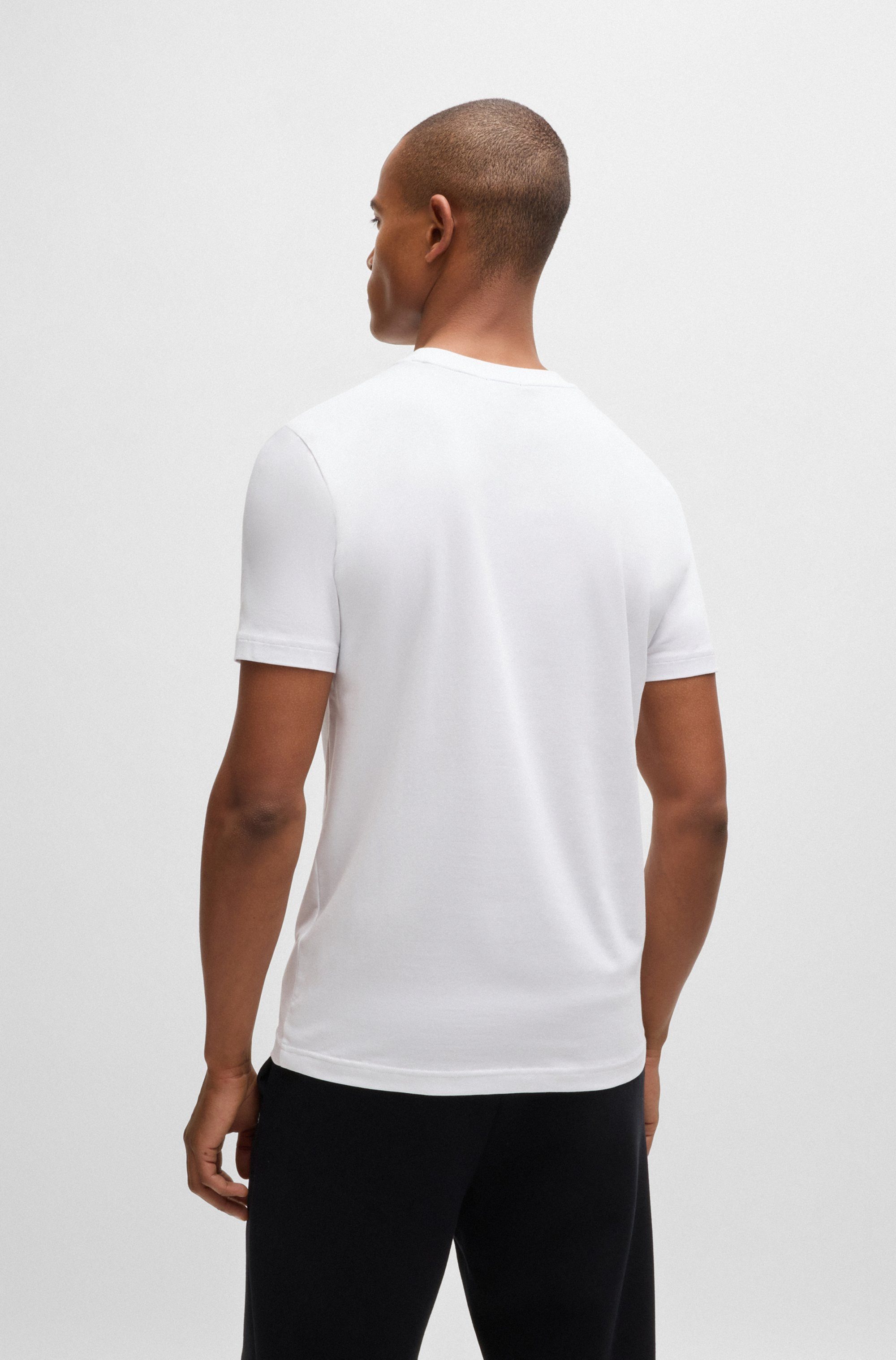 BOSS GREEN Rundhalsshirt Tee mit gummiertem günstig online kaufen