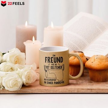 22Feels Tasse, Keramik, Glitzertasse, Made in Germany