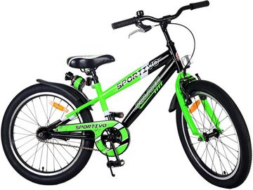 Volare Kinderfahrrad 20 Zoll Kinder Jungen Fahrrad Kinderfahrrad Rad Sportivo Grün 22114, 1 Gang, Rücktrittbremse, Seitenständer, Schutzbleche, Trinkflasche, Klingel