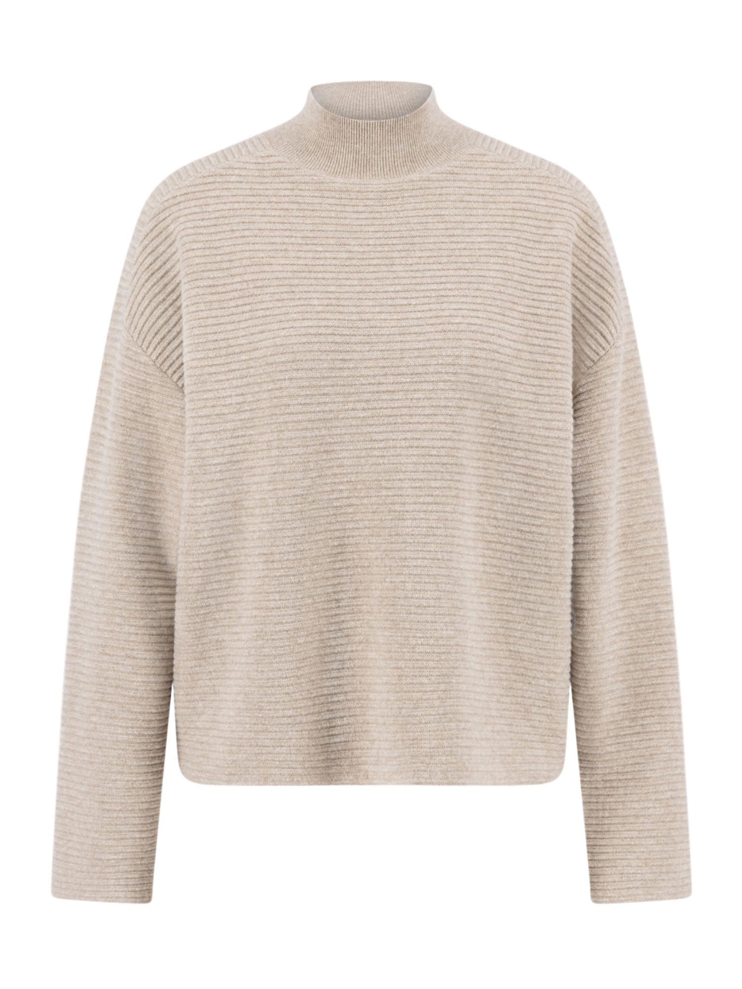 FYNCH-HATTON Strickpullover natur,Casual,Wolle,Strukturiert,Stehkragen,Lang,Casual Fit