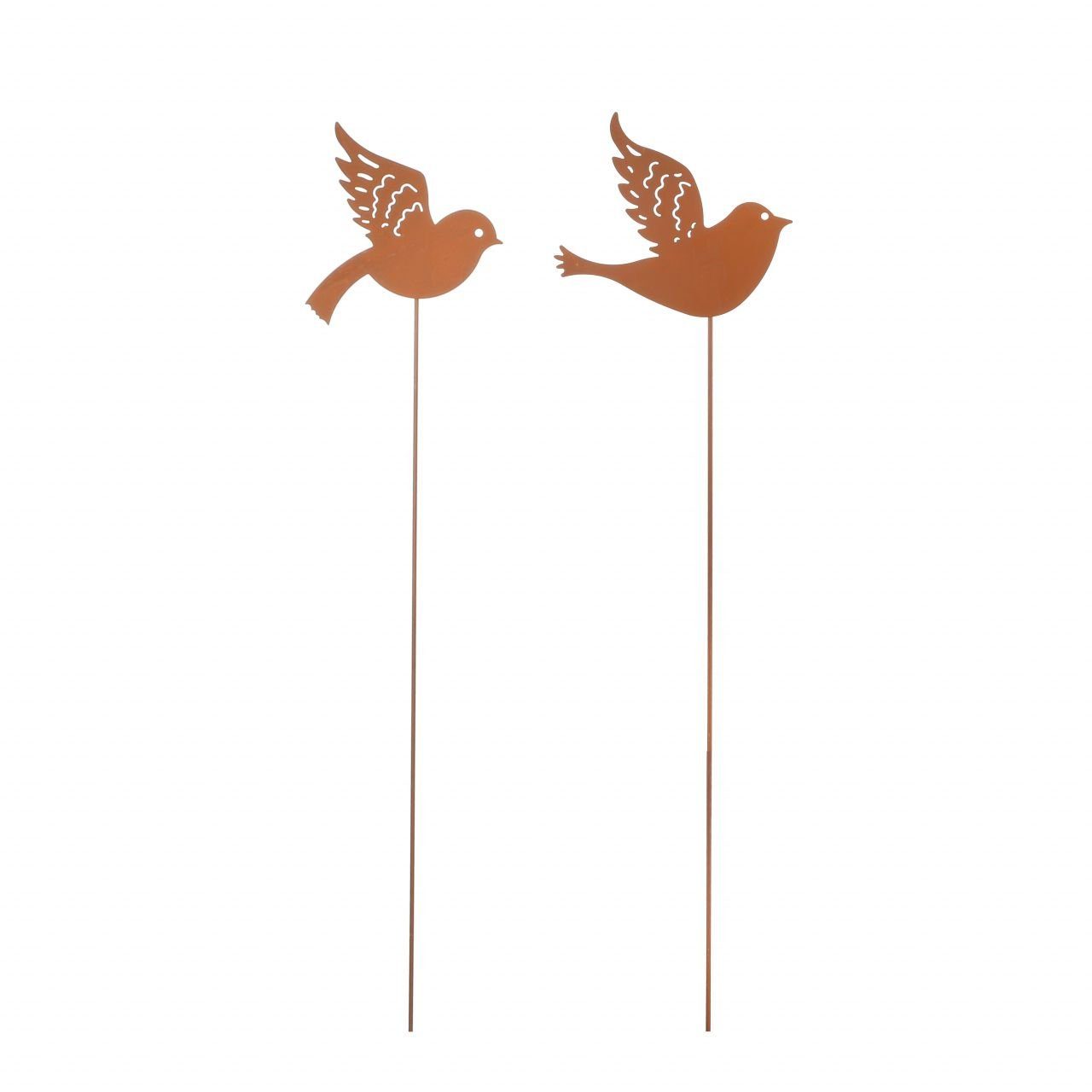 Gatuida Garten-Deko: 5 Rostige Vögel Als Baumstecker – Rustikale Metall-Figuren Für Zaun & Beet
