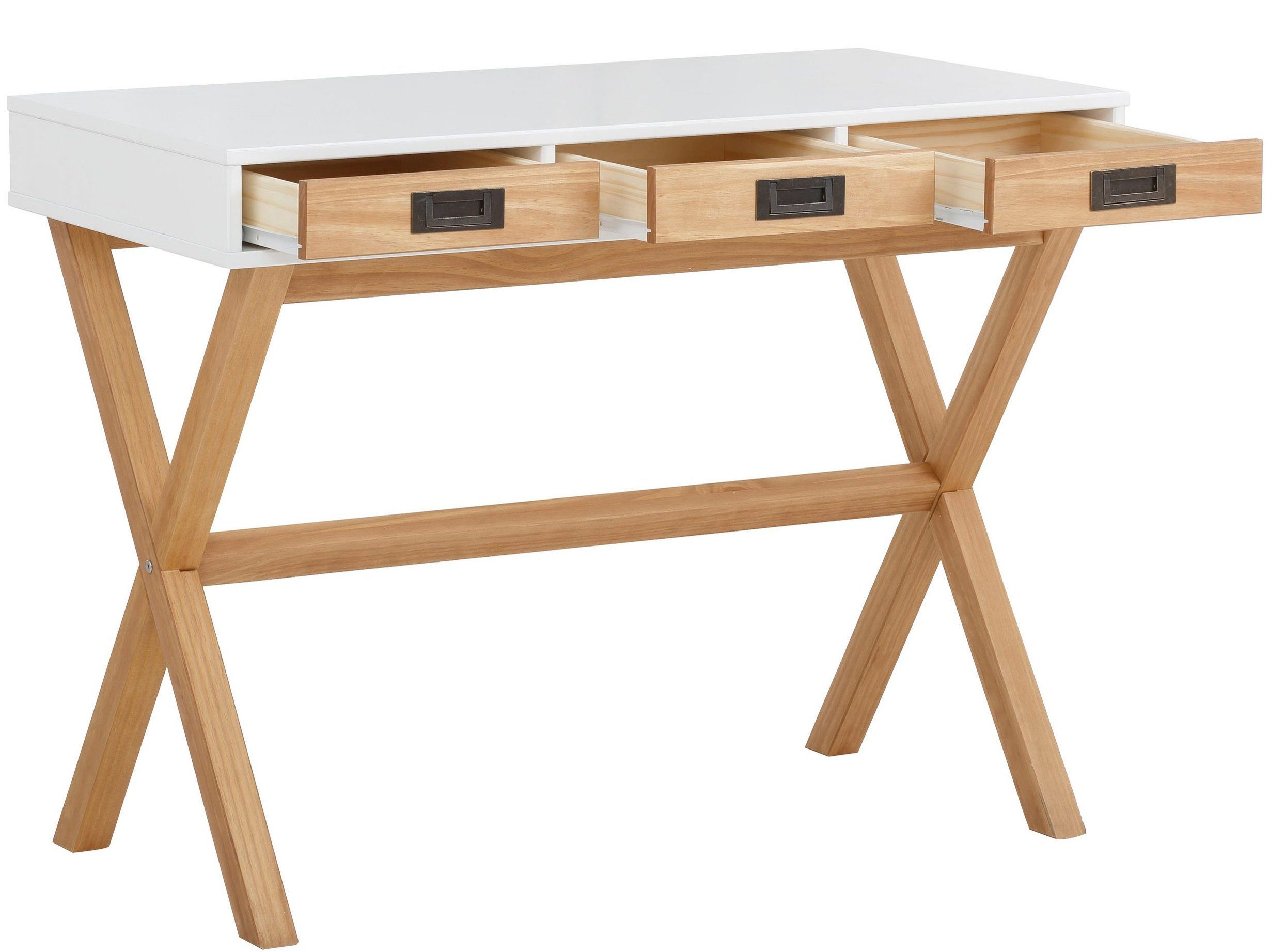 Ponto, modernen Massivholz Landhausstil weiß Schreibtisch im loft24 aus weiß | Kiefer