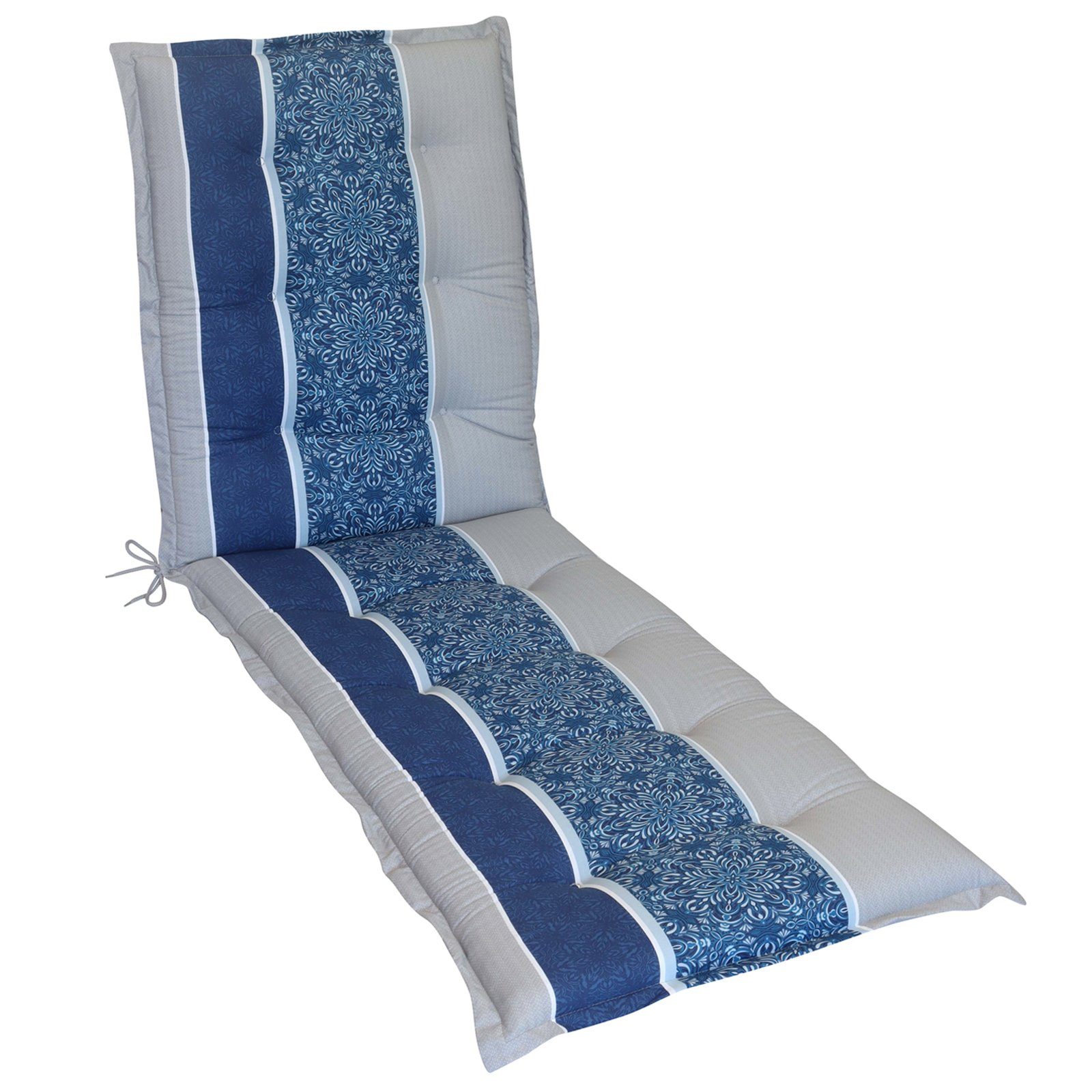 Herlag Liegenauflage Valeria Polsterauflage Sonnenliege 190x60x7,5cm, Streifen Blau