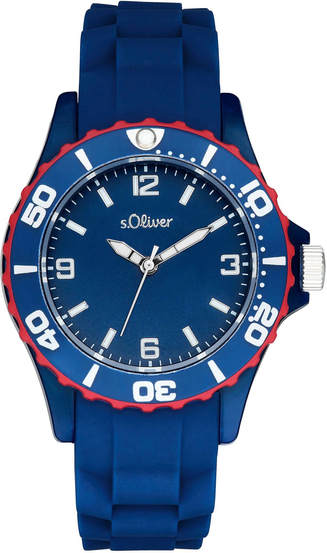 s.Oliver Quarzuhr 2036495, ideal auch als Geschenk, Trendstarke Armbanduhr  für Jungen