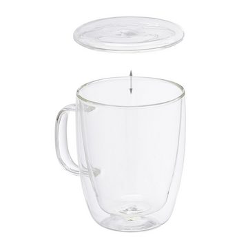 relaxdays Teeglas Doppelwandige Kaffeegläser 2er Set, Glas