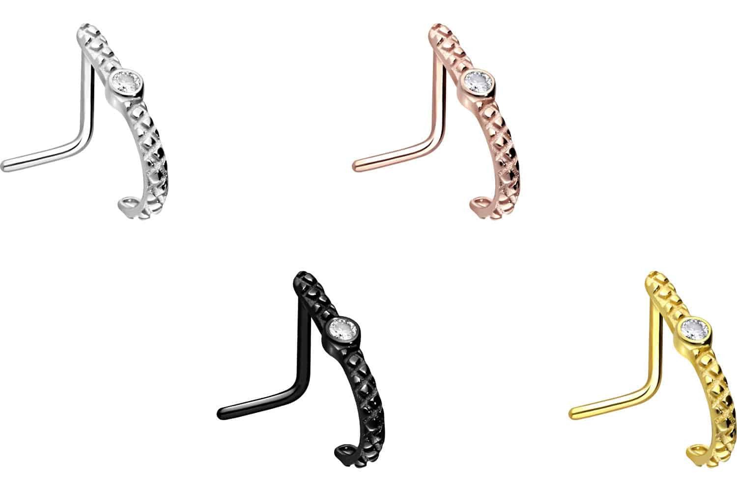 PIERCINGLINE Nasenpiercing Chirurgenstahl Nasenstecker KRISTALL (Nasensteck günstig online kaufen