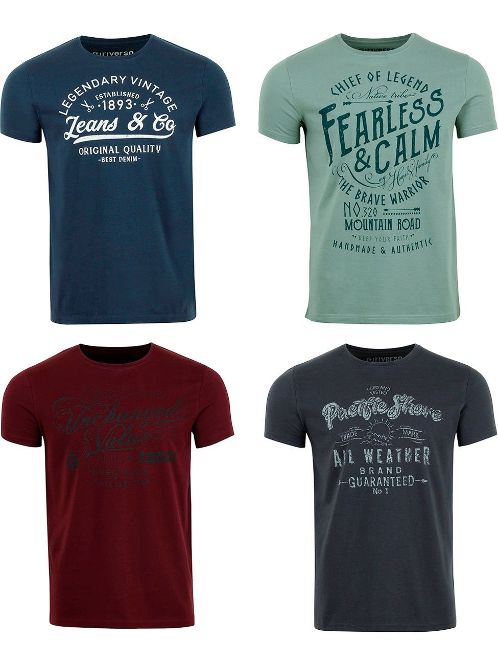 riverso T-Shirt Herren Printshirt RIVLeon Regular günstig online kaufen