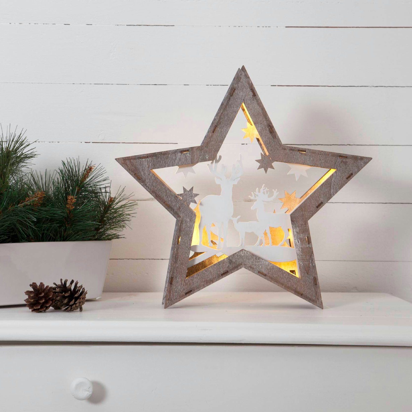Star STAR Weihnachtsdeko Ster Fauna, Trading, Fauna Star TRADING Dekolicht Tischdeko LED Trading LED von