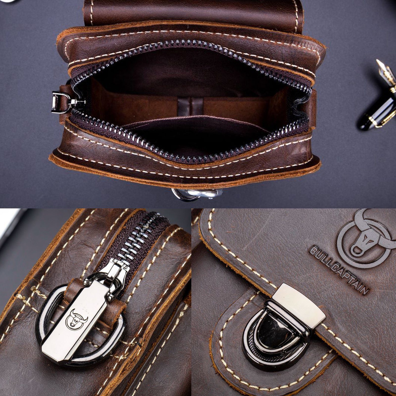 feinlux Umhängetasche Umhängetasche (Packung, Henkeltasche Handtasche Leder Tragetasche Aktentasche Tasche Vintage), für Herren Damen Jungen Freizeit Arbeit Business Schule Büro Reisen