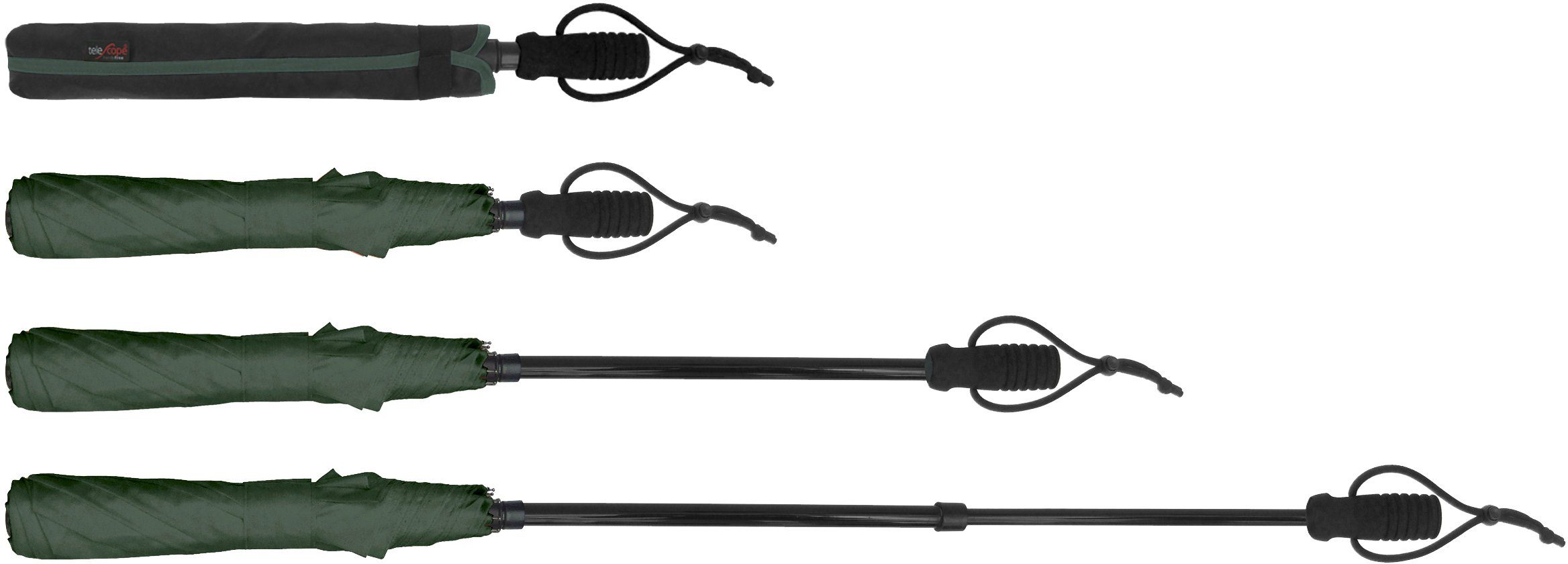 EuroSCHIRM® Taschenregenschirm teleScope handsfree, olivgrün, zweifach günstig online kaufen