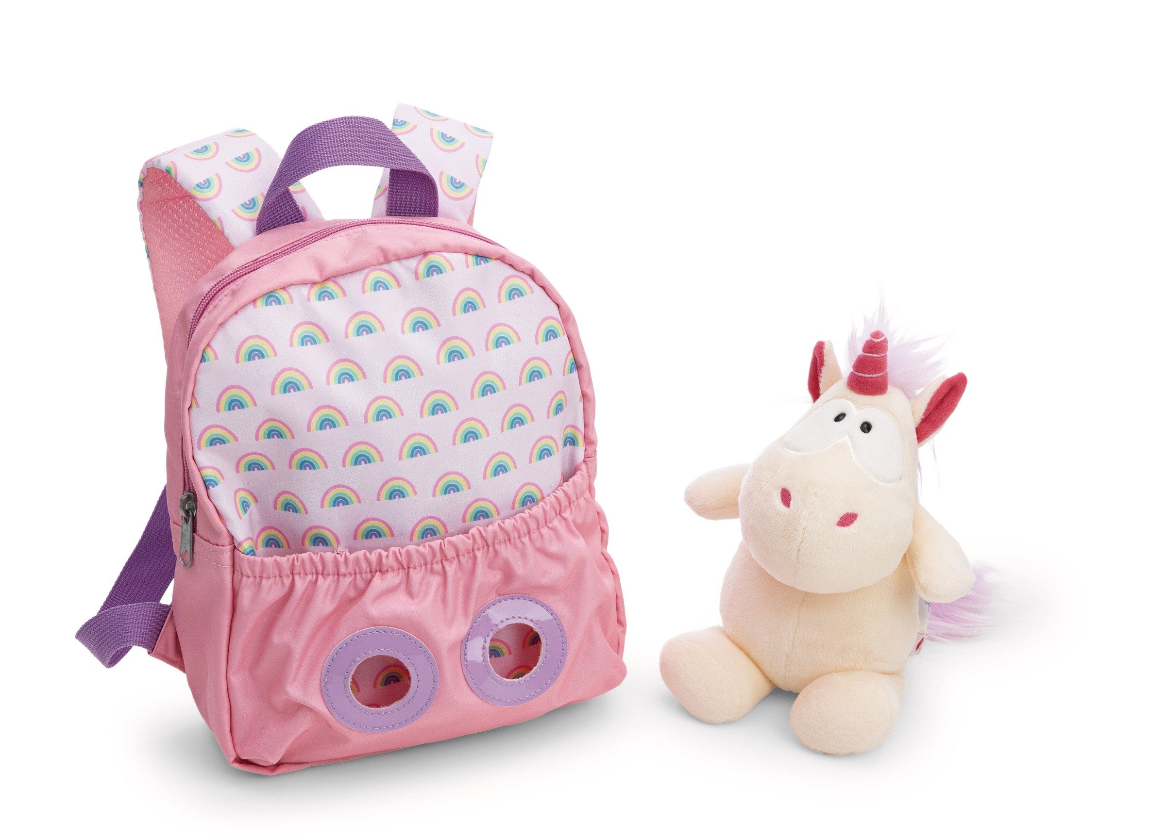 Nici Kuscheltier Nici Rucksack mit Plüschtier Einhorn weiß/rosa 26 cm